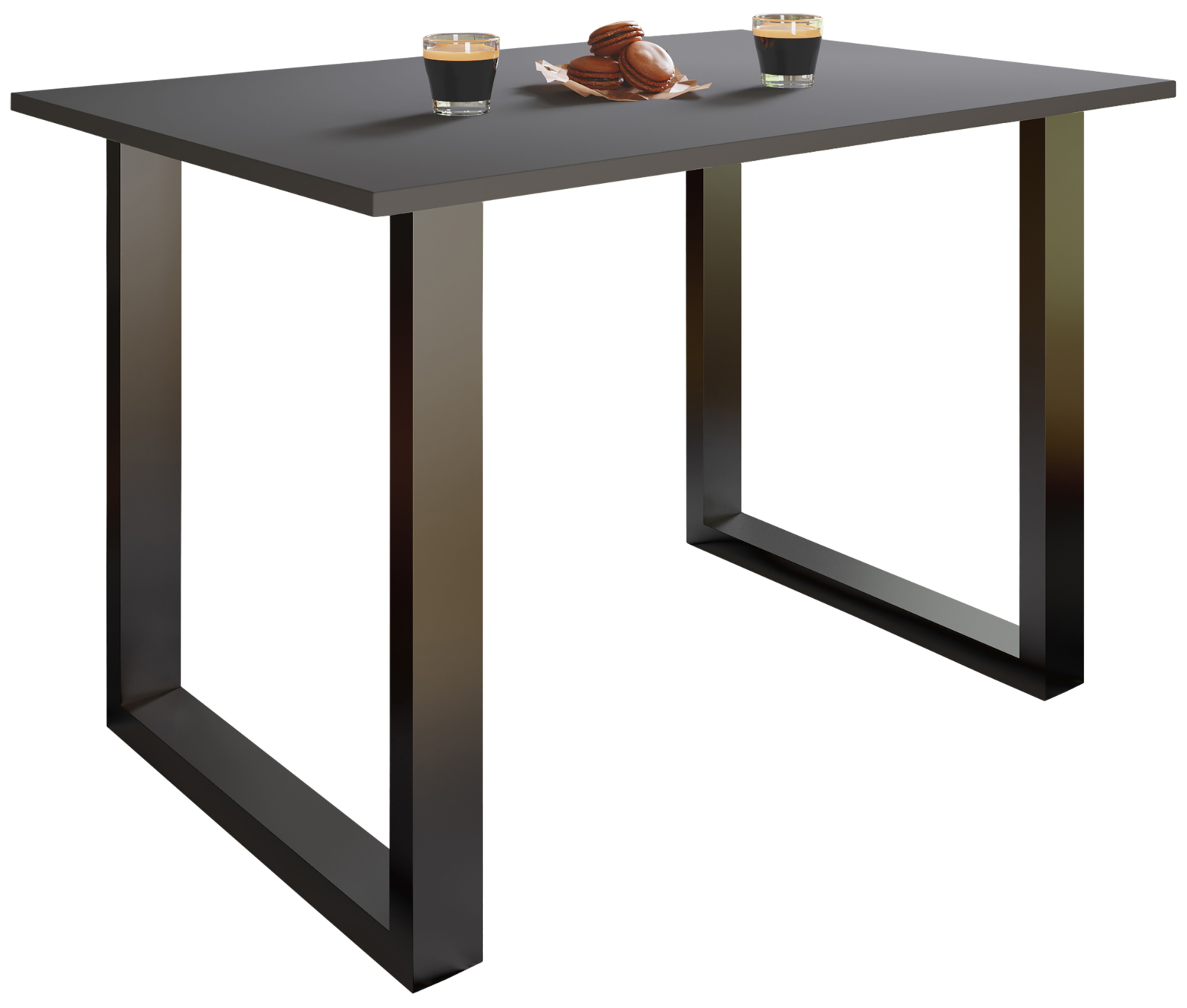 Esstisch XONA - anthrazit-schwarz - U-Gestell - 140x50 cm