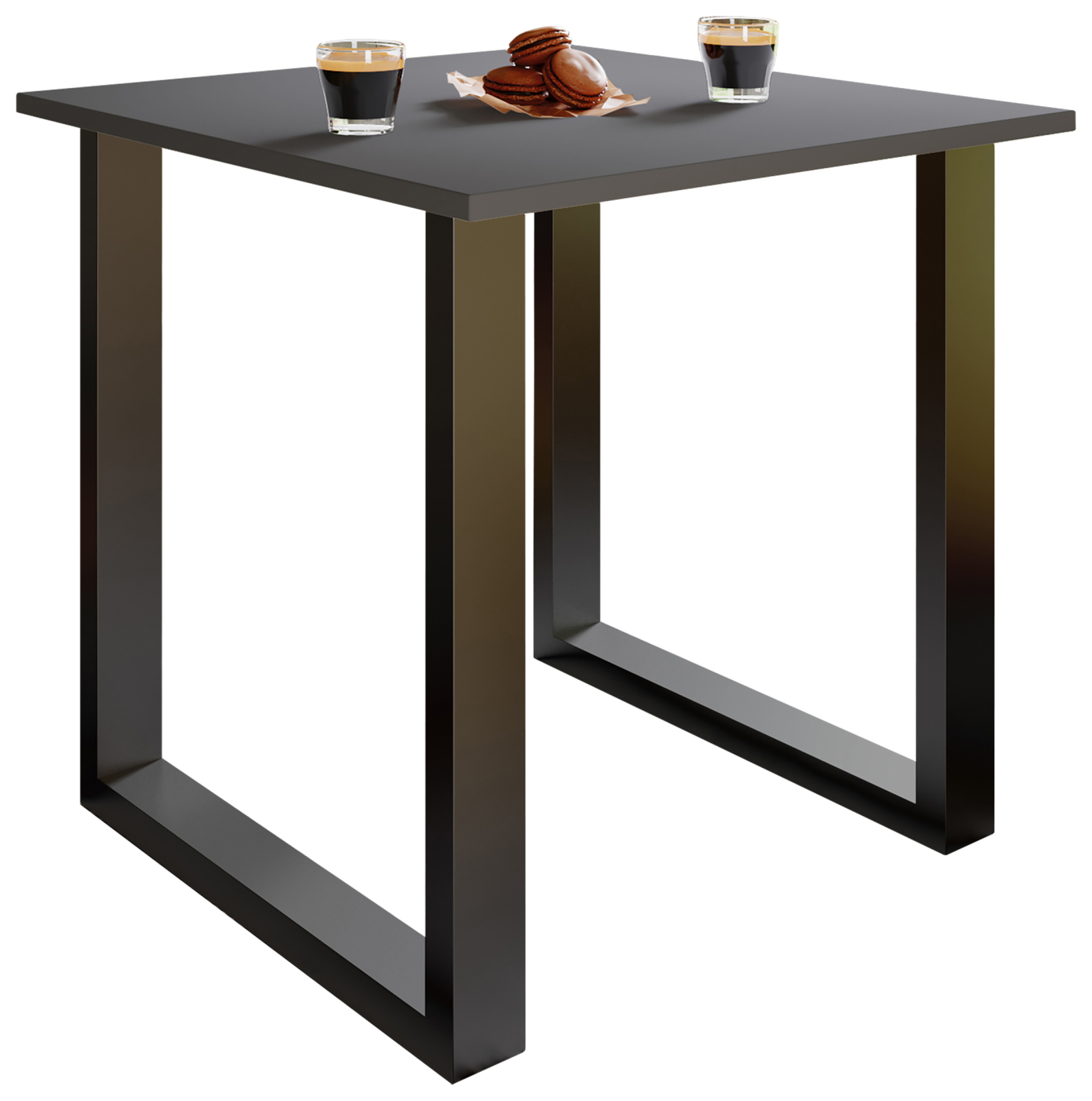 Esstisch XONA - anthrazit-schwarz - U-Gestell - 80x80 cm