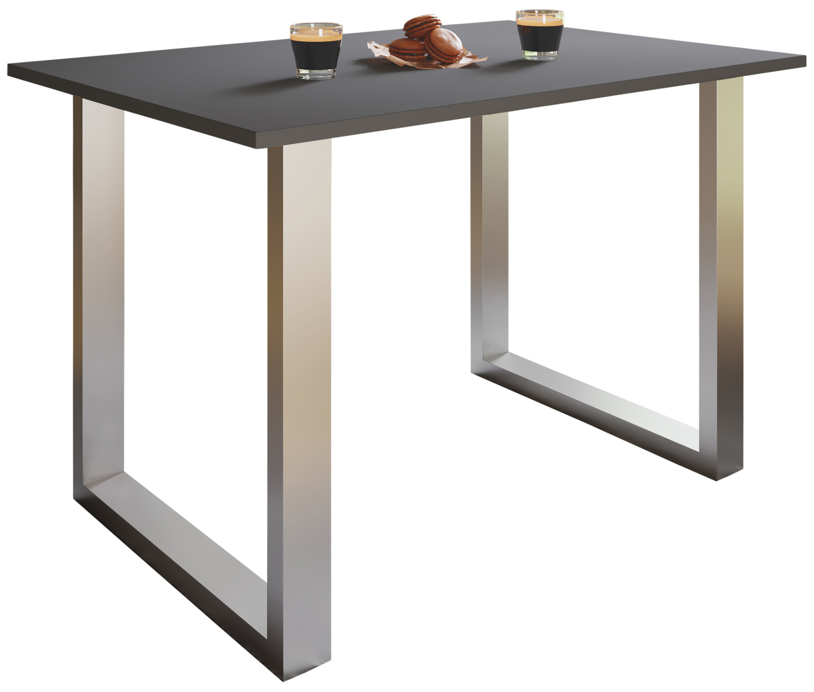 Esstisch XONA - anthrazit-silber - U-Gestell - 110x80 cm