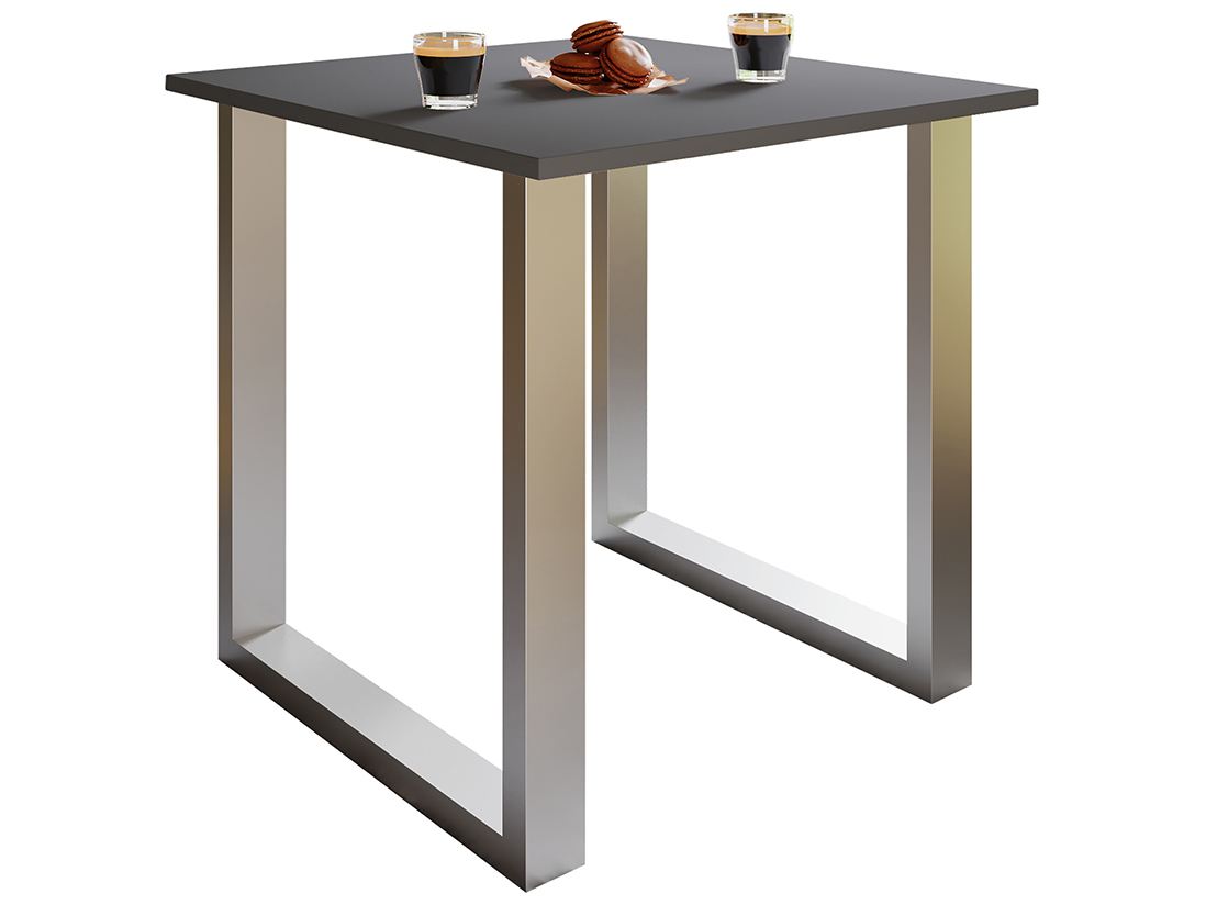 Esstisch XONA - anthrazit-silber - U-Gestell - 80x50 cm