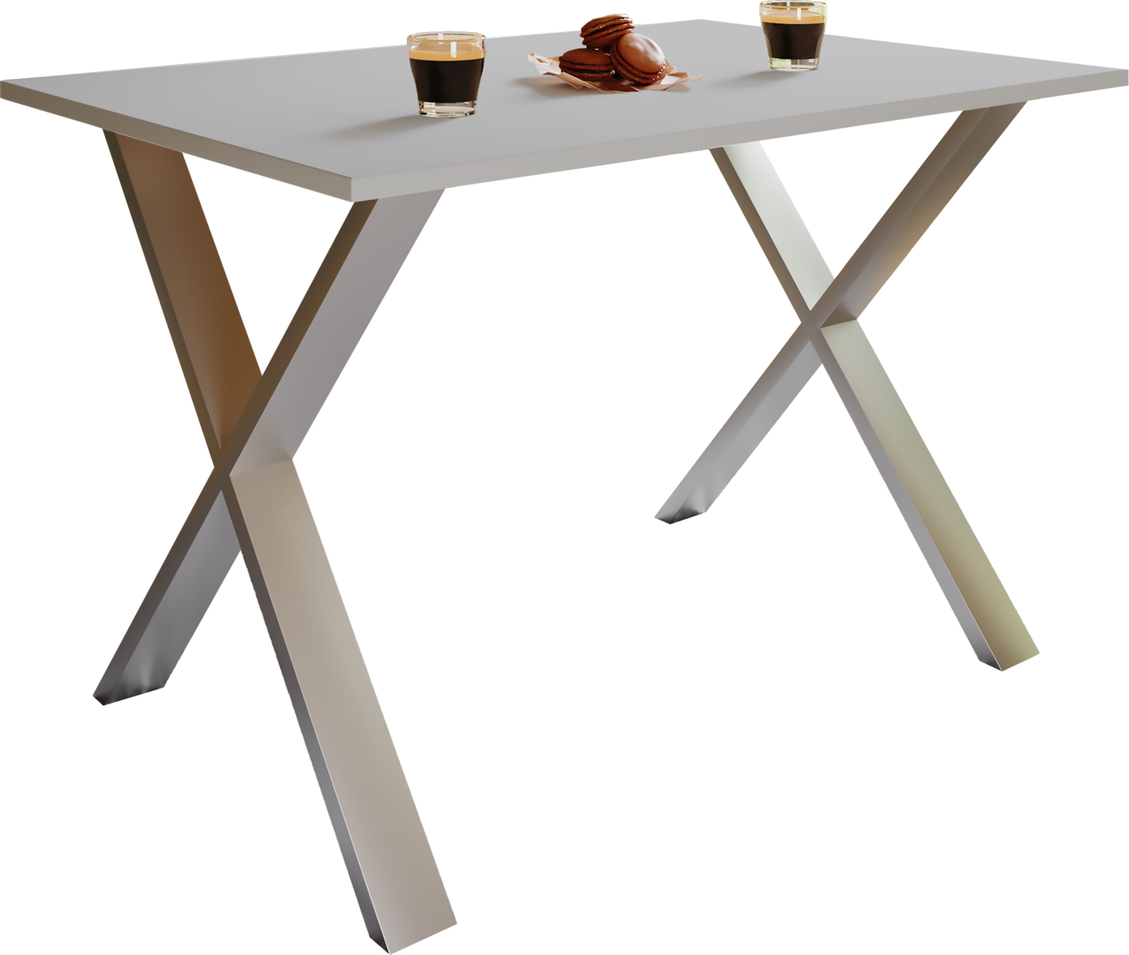 Esstisch XONA - anthrazit-silber - X-Gestell - 140x50 cm