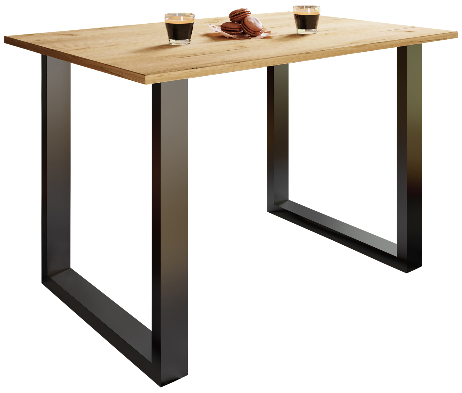 Esstisch XONA - Honig Eiche - schwarz - U-Gestell - 140x80 cm