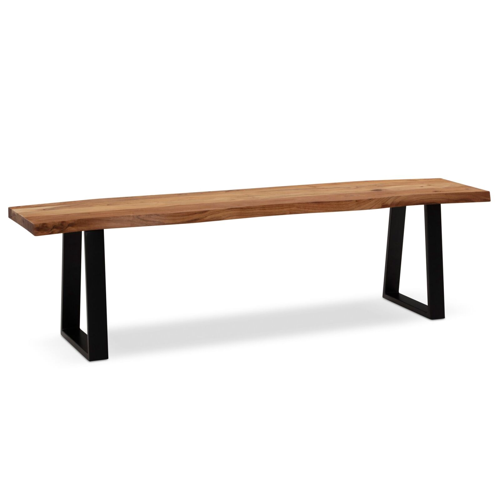 Esszimmerbank - Akazie Massivholz - Trapezbeine schwarz - 120 cm