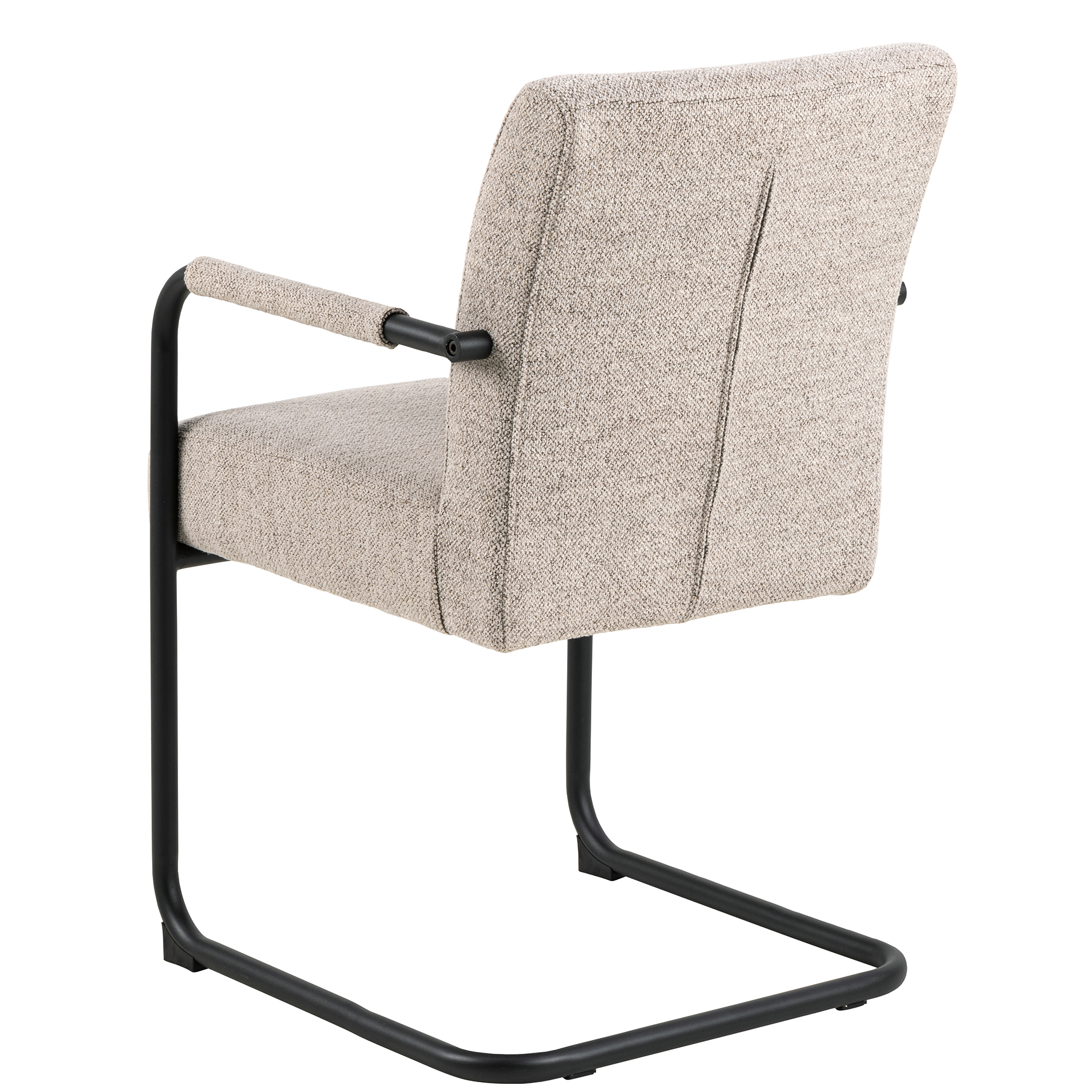 Esszimmerstuhl ADELE  - beige - Bouclé - mit Armlehnen
