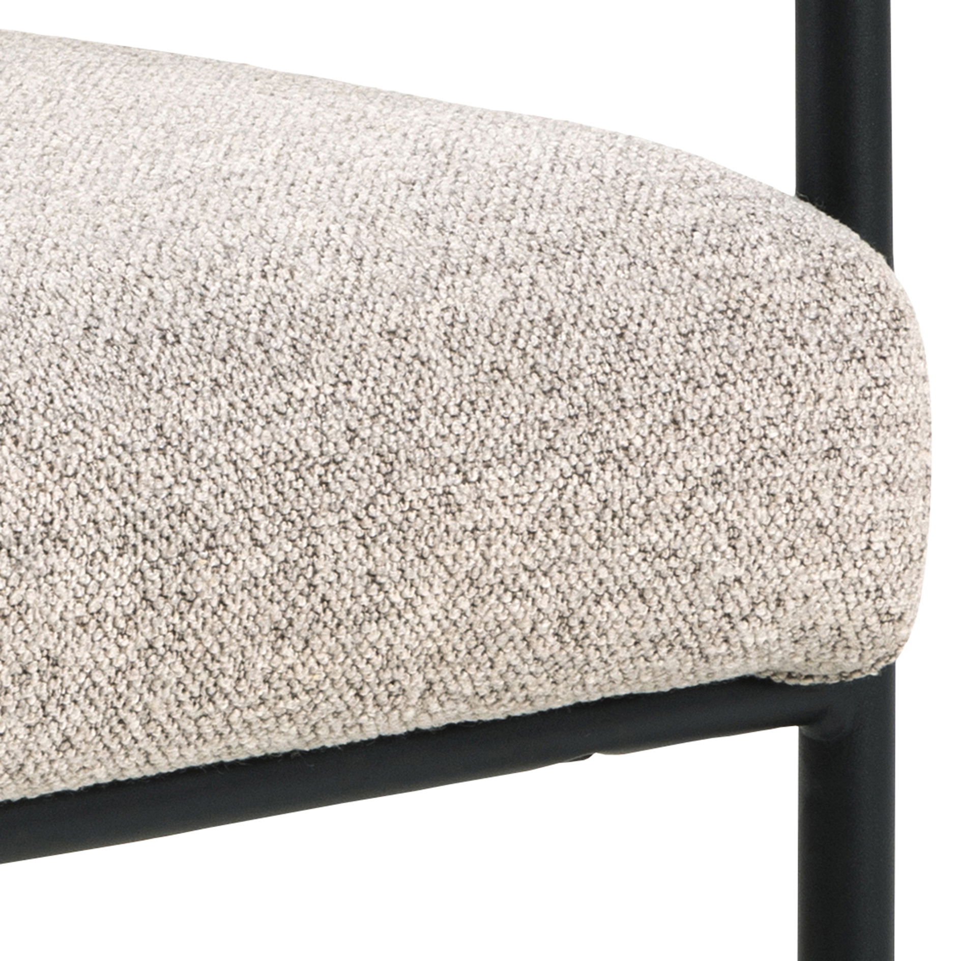 Esszimmerstuhl ADELE  - beige - Bouclé - mit Armlehnen