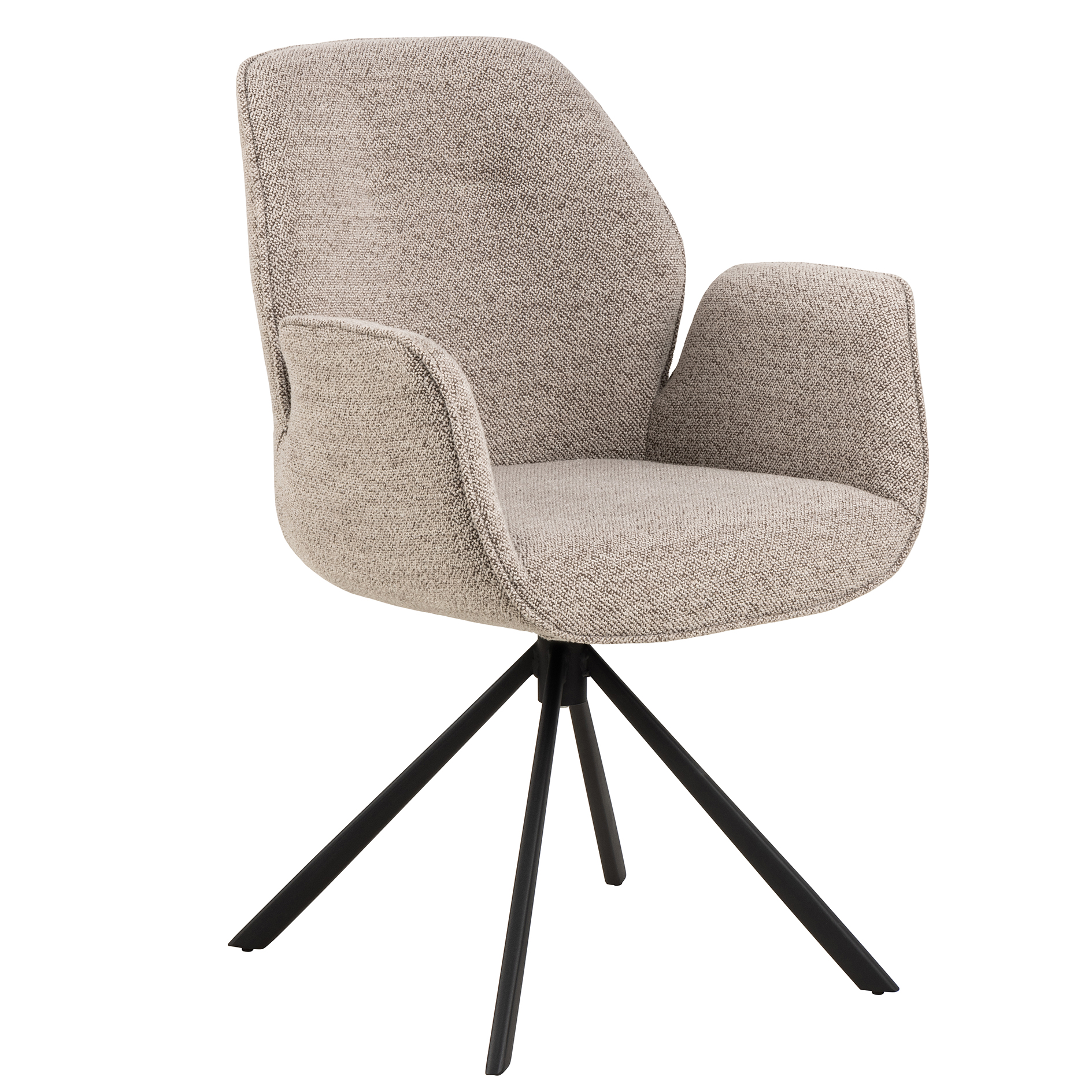 Esszimmerstuhl AURA - beige - Bouclé - mit Drehfunktion