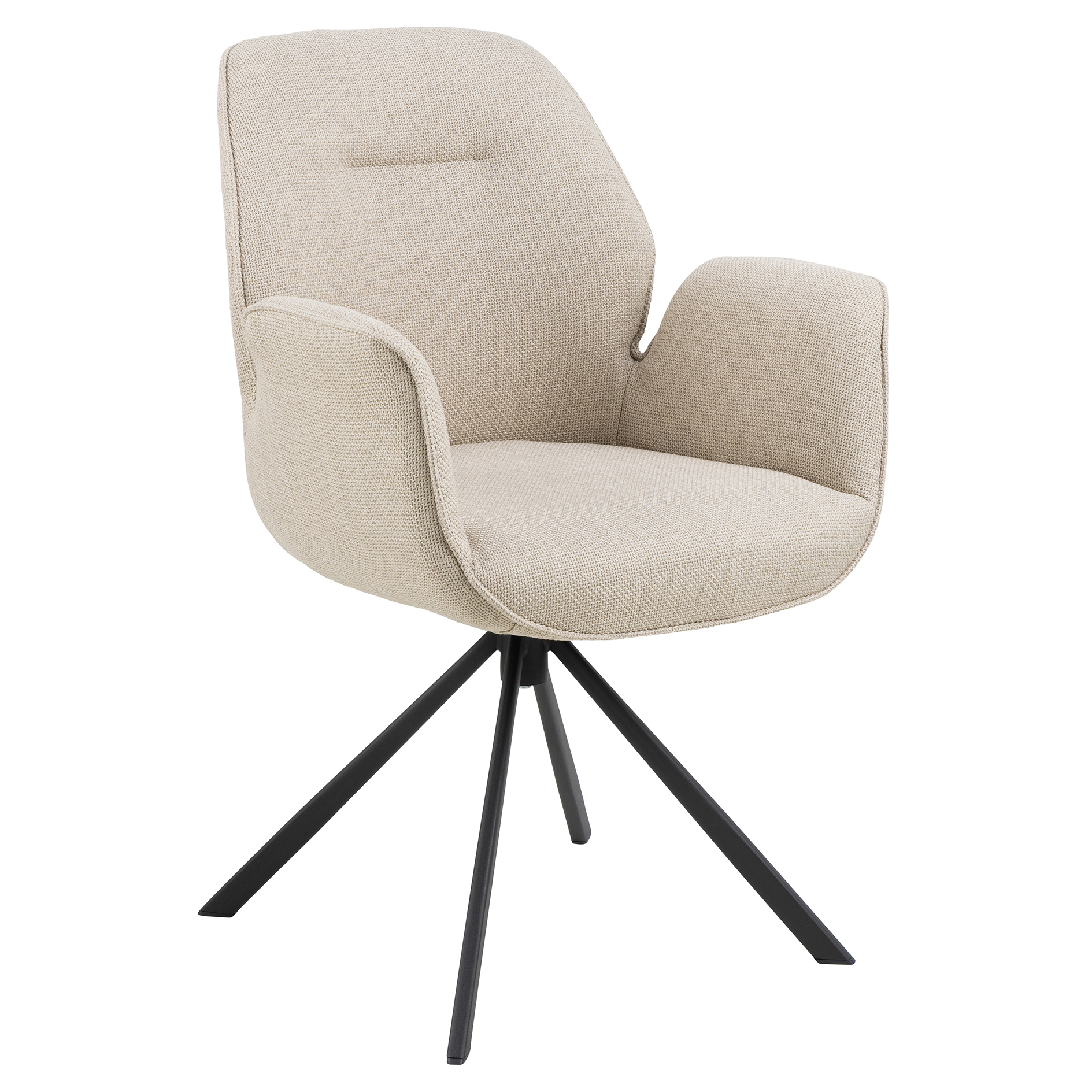 Esszimmerstuhl AURA - beige - Strukturstoff - mit Drehfunktion