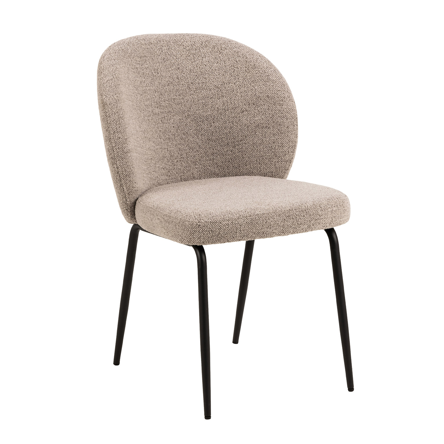 Esszimmerstuhl - beige - Bouclé-Stoff