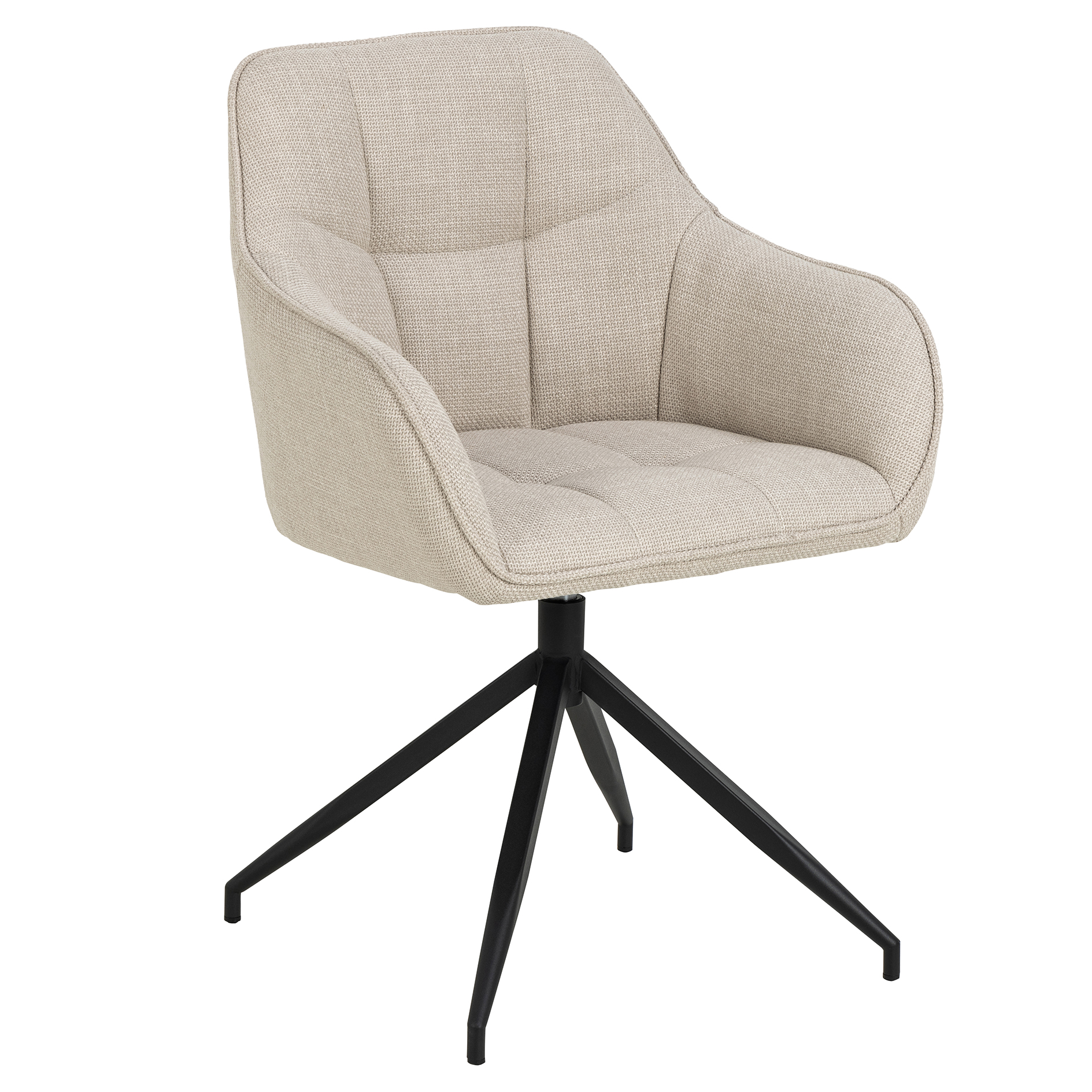 Esszimmerstuhl BRENDA - beige - Strukturstoff - mit Drehfunktion