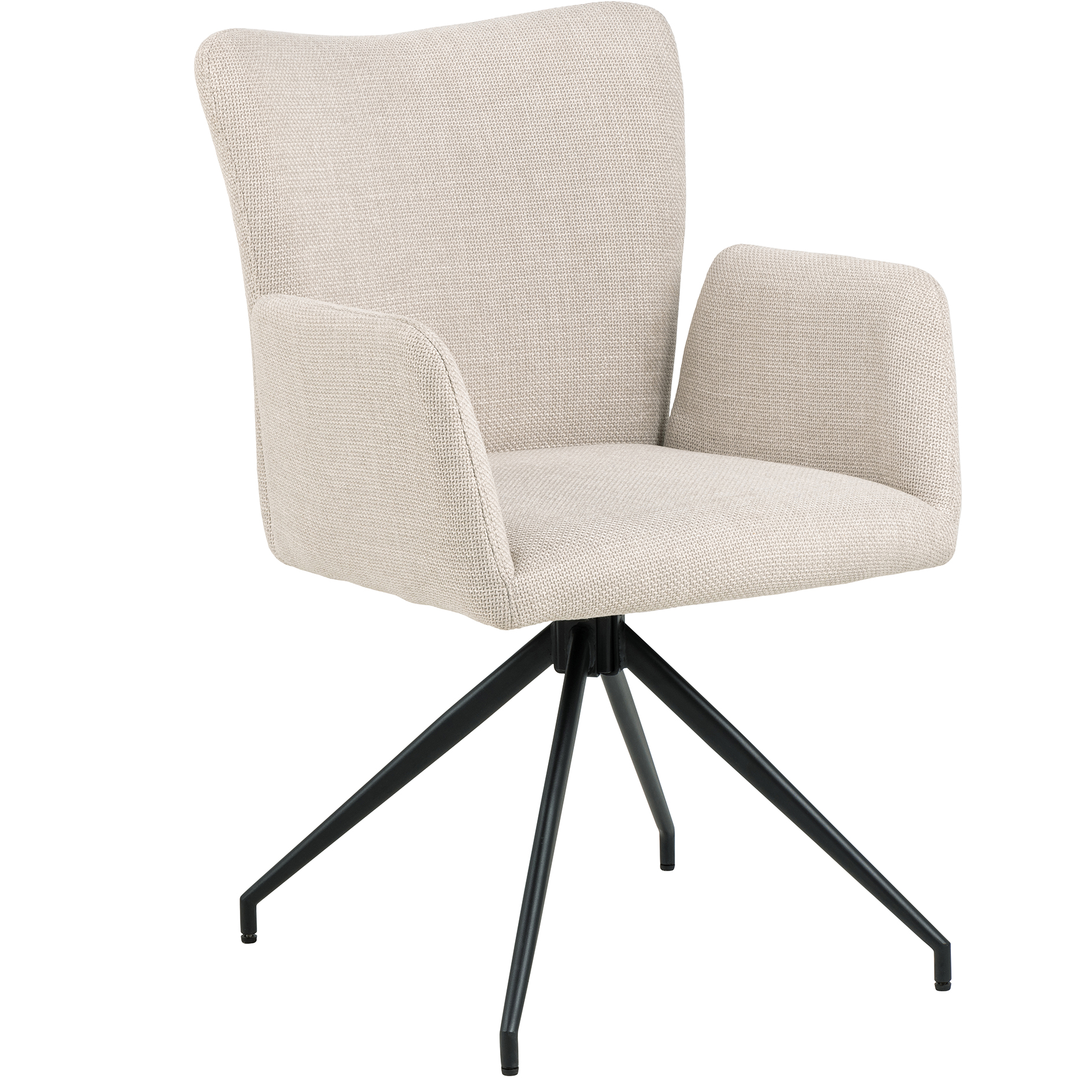 Esszimmerstuhl LAURA - beige - Strukturstoff - mit Drehfunktion
