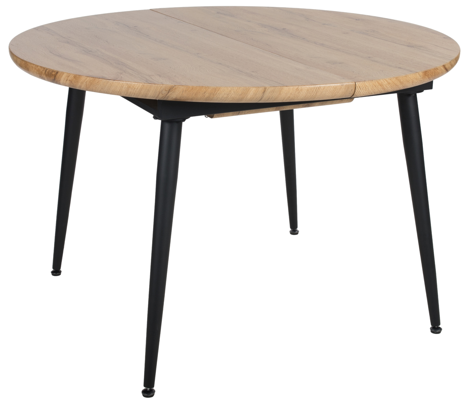 Esszimmertisch - Wildeiche naturbraun - schwarz - ausziehbar - 120-160 cm
