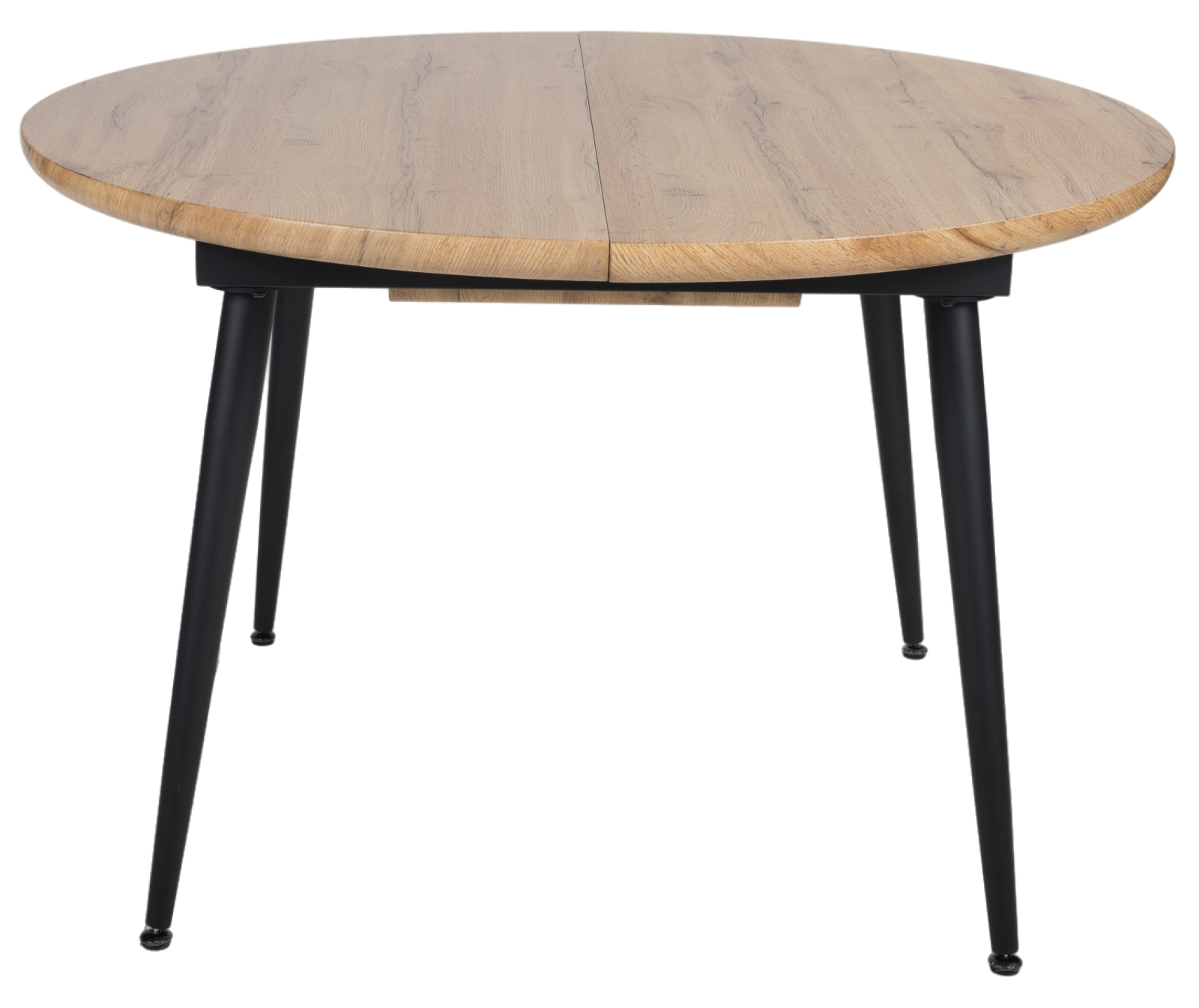 Esszimmertisch - Wildeiche naturbraun - schwarz - ausziehbar - 120-160 cm