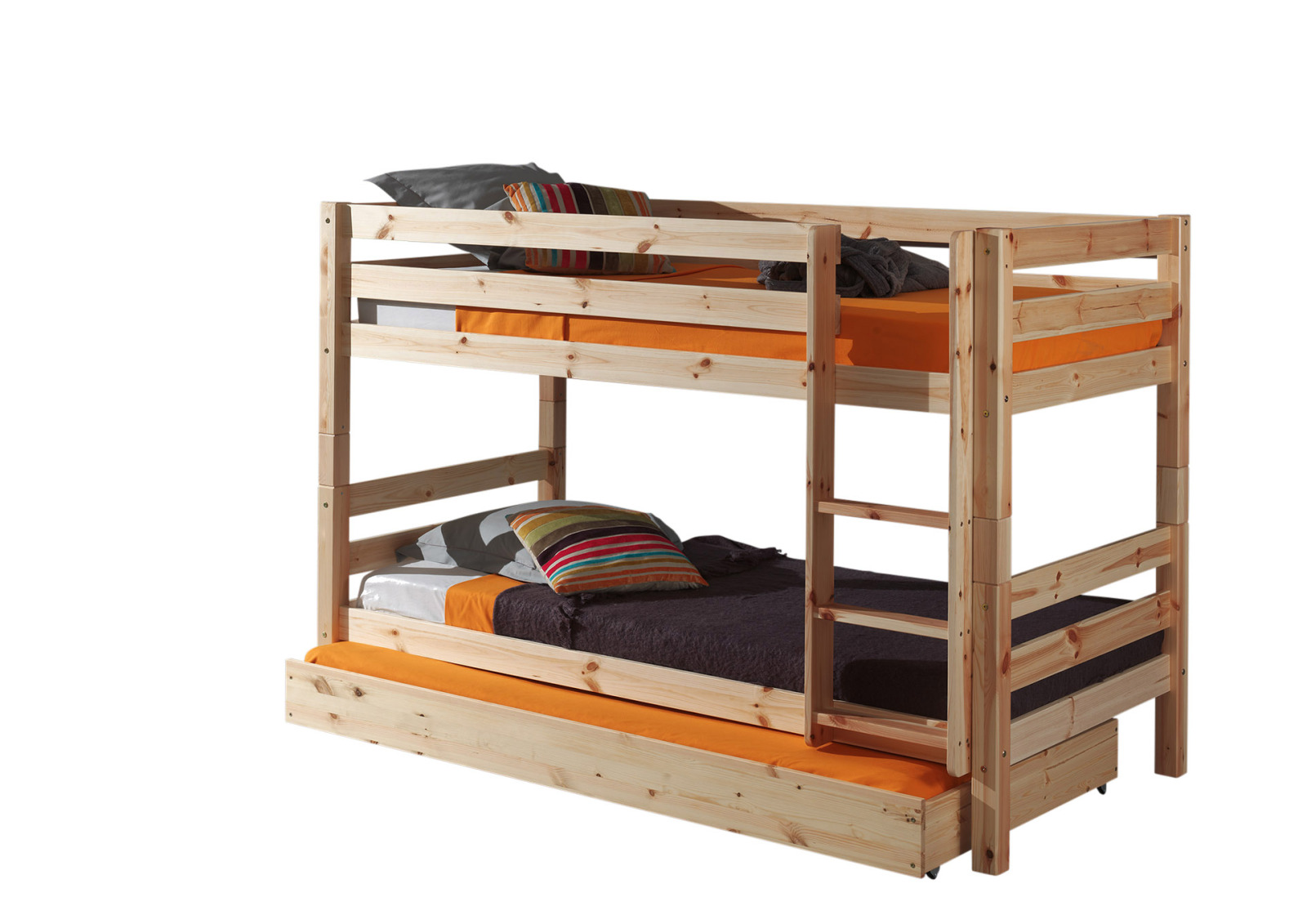 Etagenbett PINO - Kiefer massiv - mit Bettschublade - 90x200 cm
