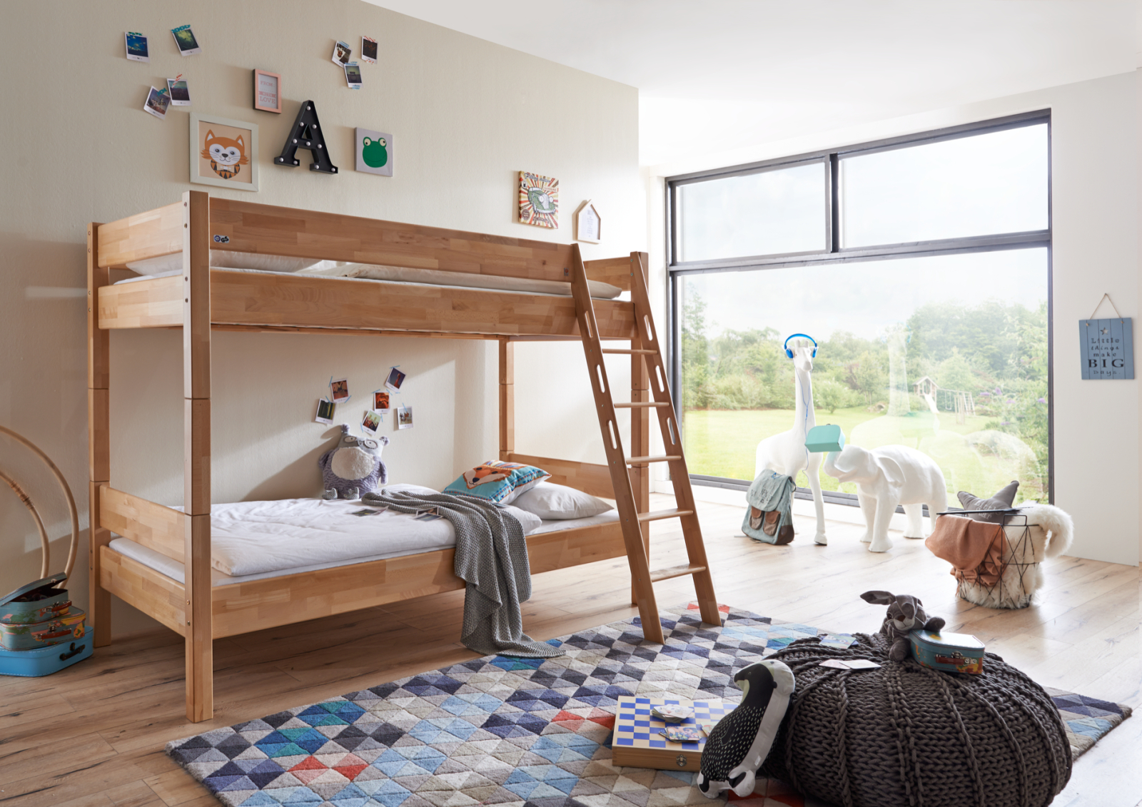 Etagenbett STEFAN - Buche massiv - 90x200 cm