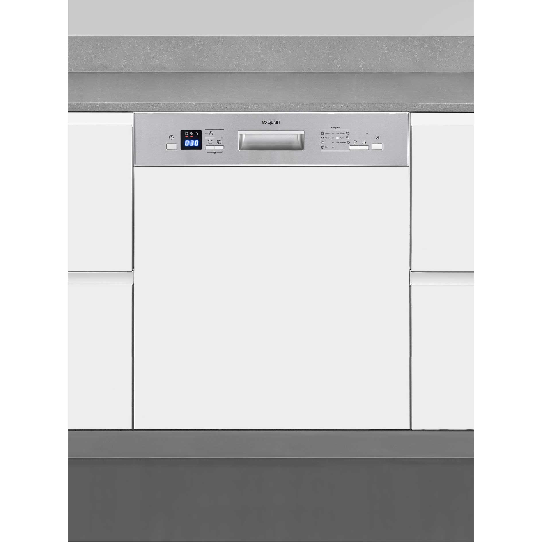 EXQUISIT Einbau-Geschirrspüler EGSP 6312-EB-030E - teilintegriert - E