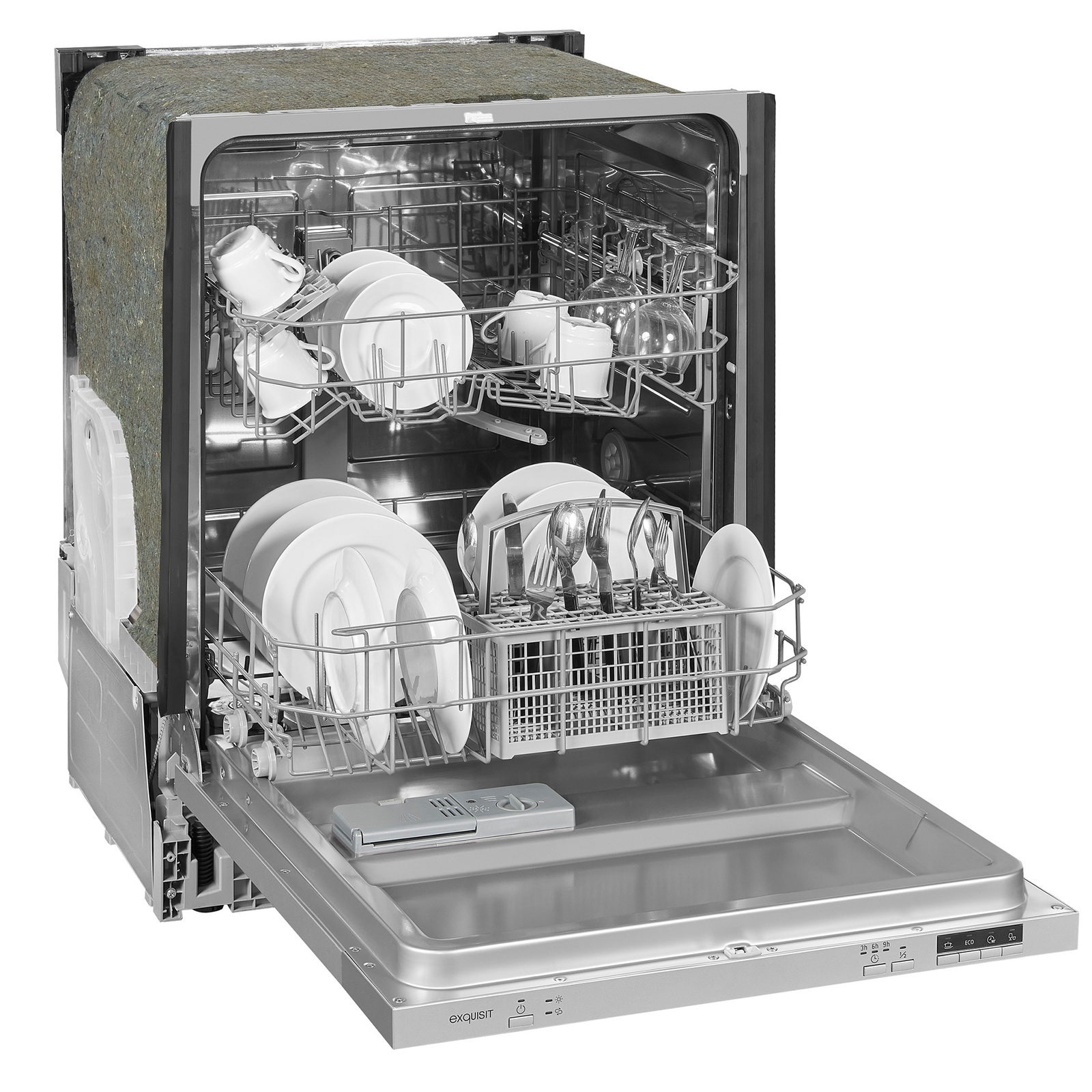EXQUISIT Einbau-Geschirrspüler EGSP6012-E-030 INOX - vollintegriert - 60 cm - E