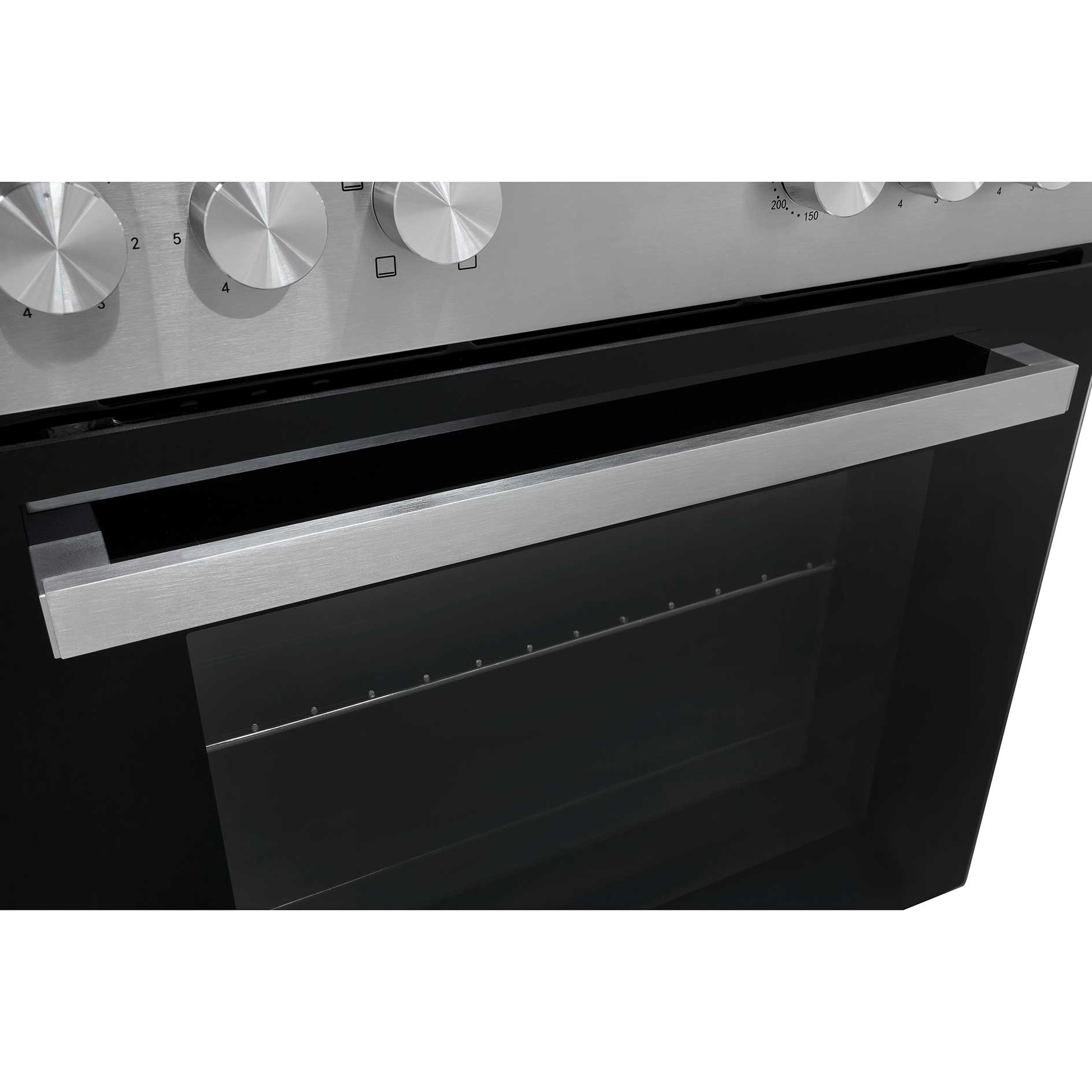 EXQUISIT Einbau-Herdset EHE 146-120 - Edelstahl-schwarz - A