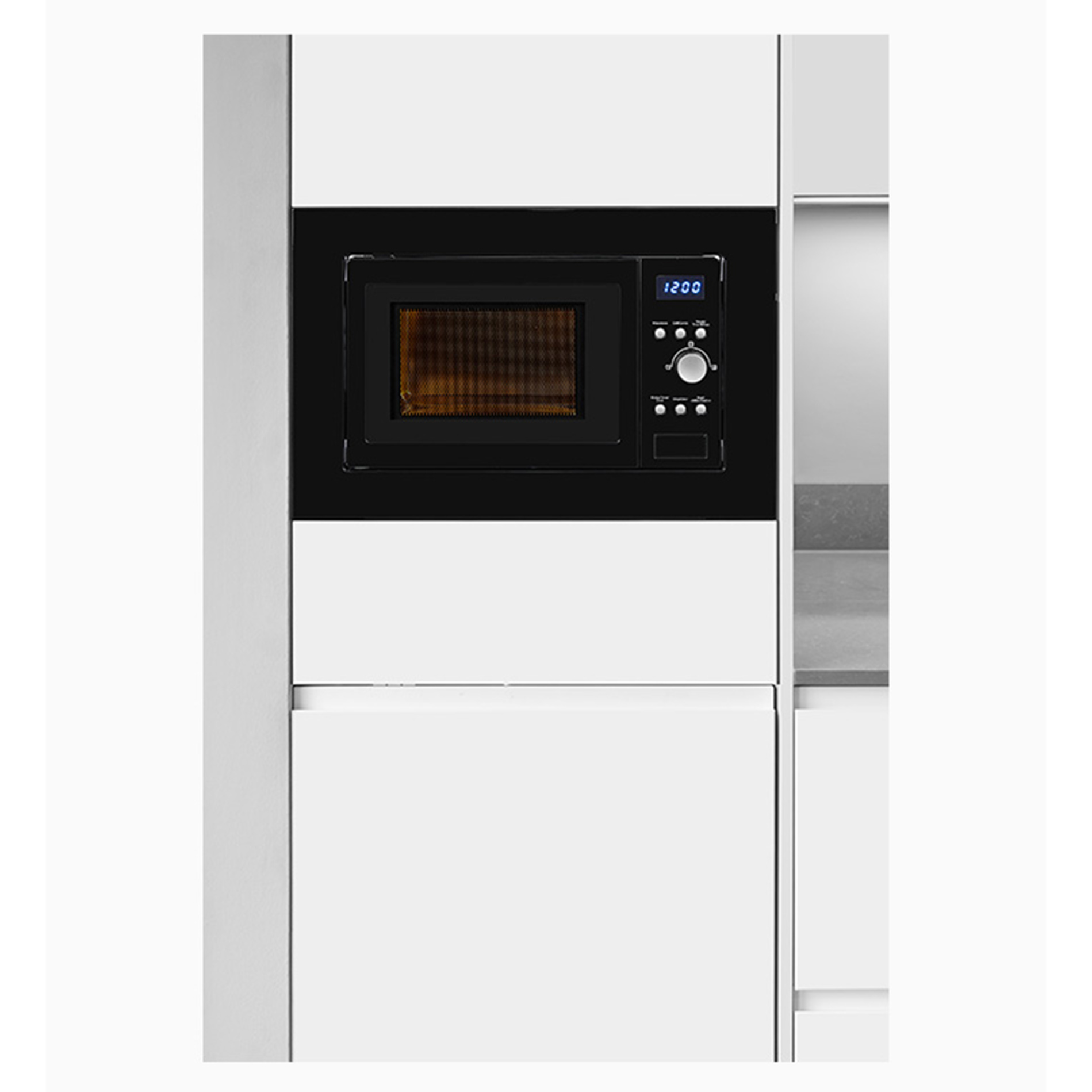  EXQUISIT Einbau-Mikrowelle EMW 1770-G-D-030 - schwarz - 20 Liter