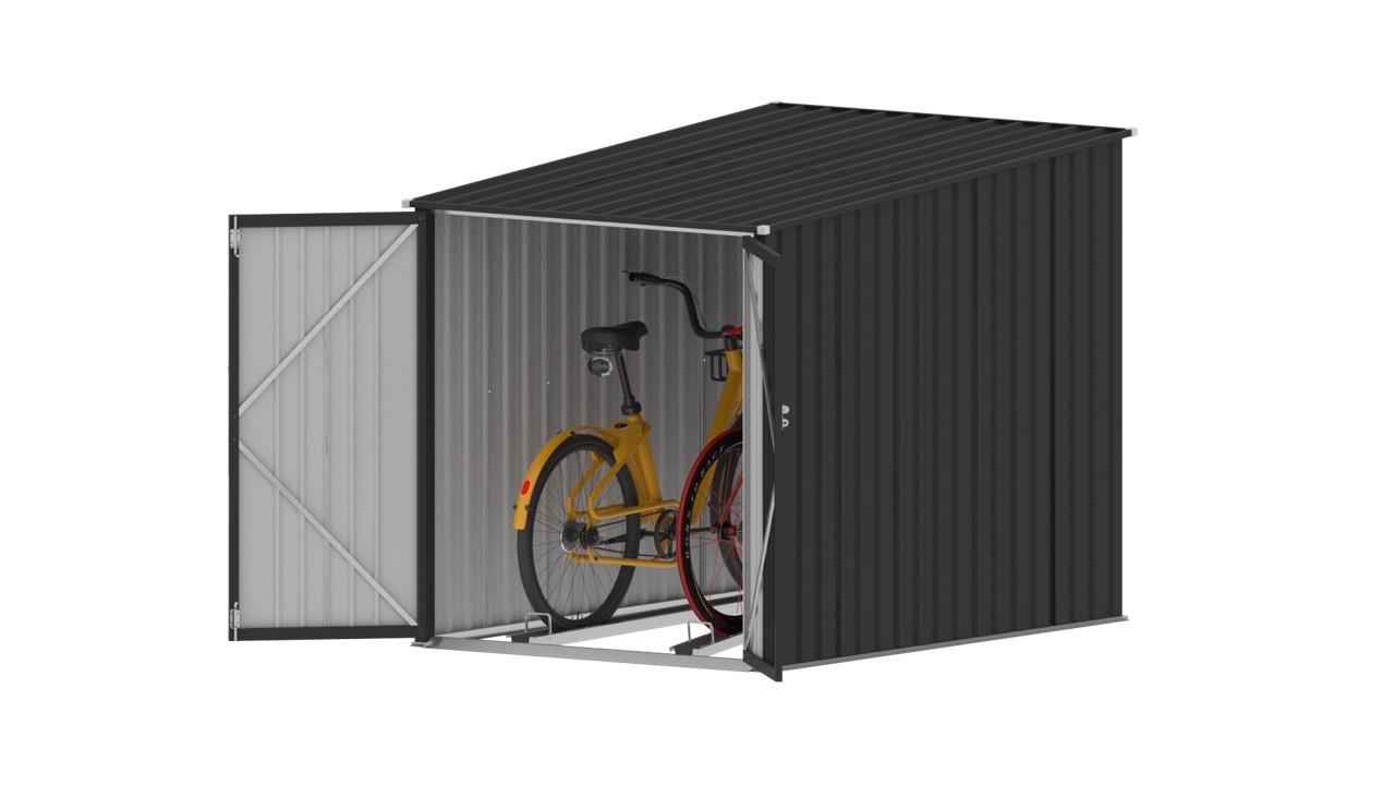 Fahrradbox - anthrazit - Pultdach - 142 cm
