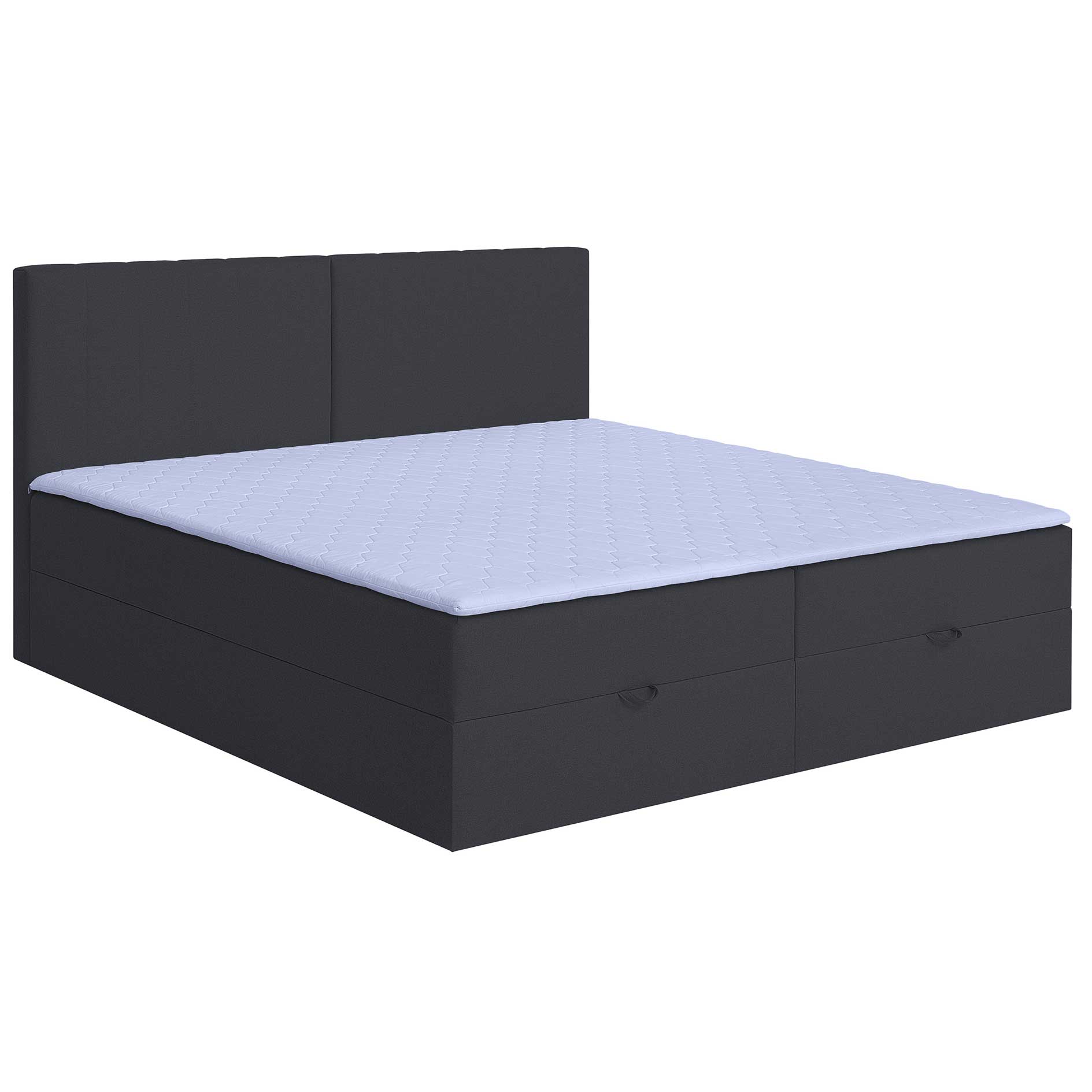 Familien-Boxspringbett - anthrazit - H3 - inklusive Topper - 240x200 cm