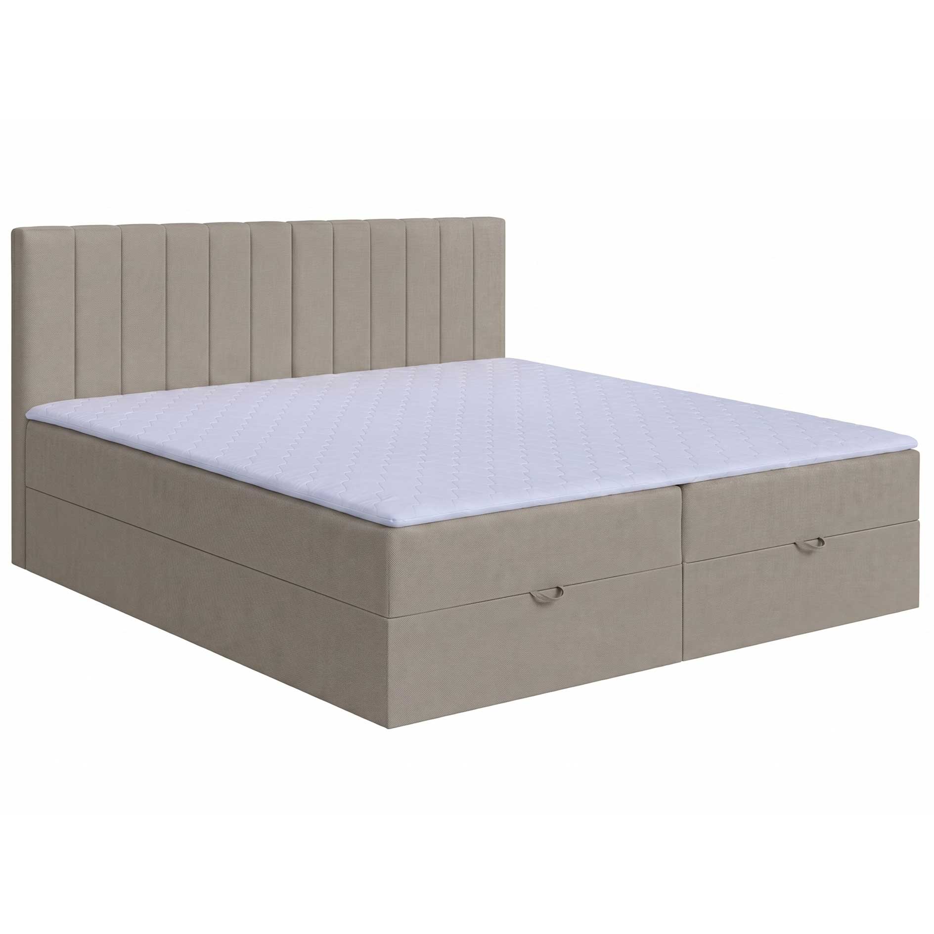 Familien-Boxspringbett - beige - H3 - inklusive Topper - 240x200 cm