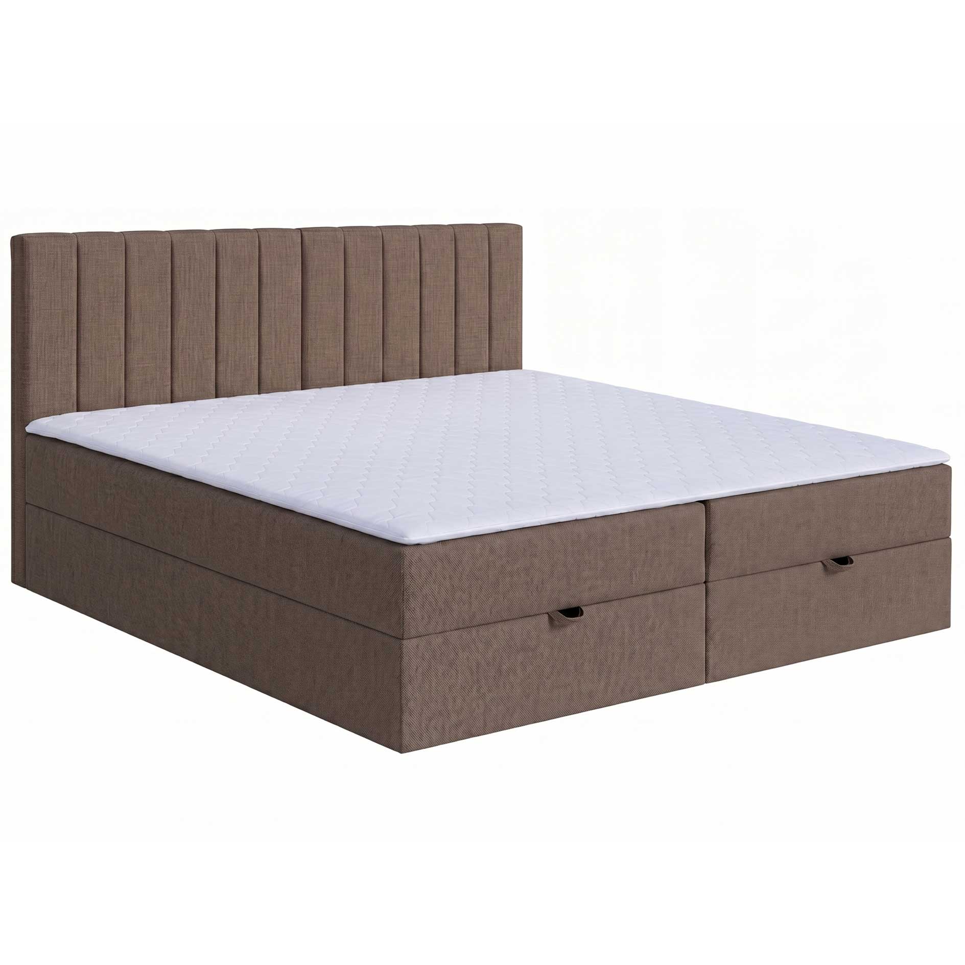 Familien-Boxspringbett - brown - H3 - inklusive Topper - 240x200 cm