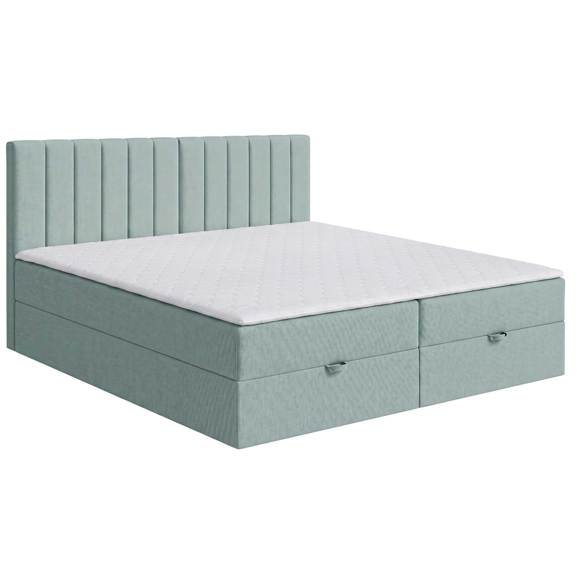 Familien-Boxspringbett - mint - H3 - inklusive Topper - 240x200 cm