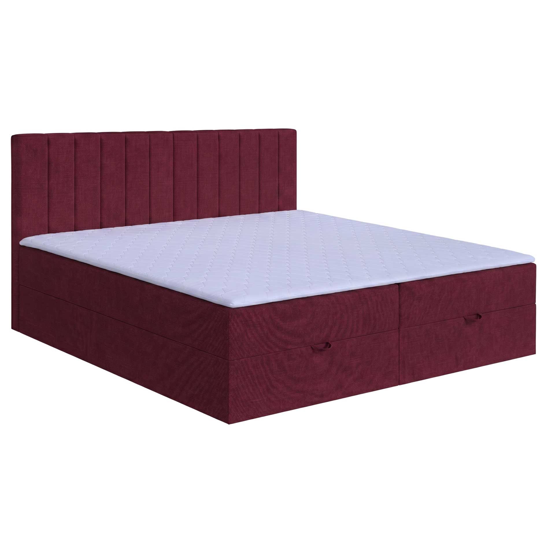 Familien-Boxspringbett - red - H3 - inklusive Topper - 240x200 cm