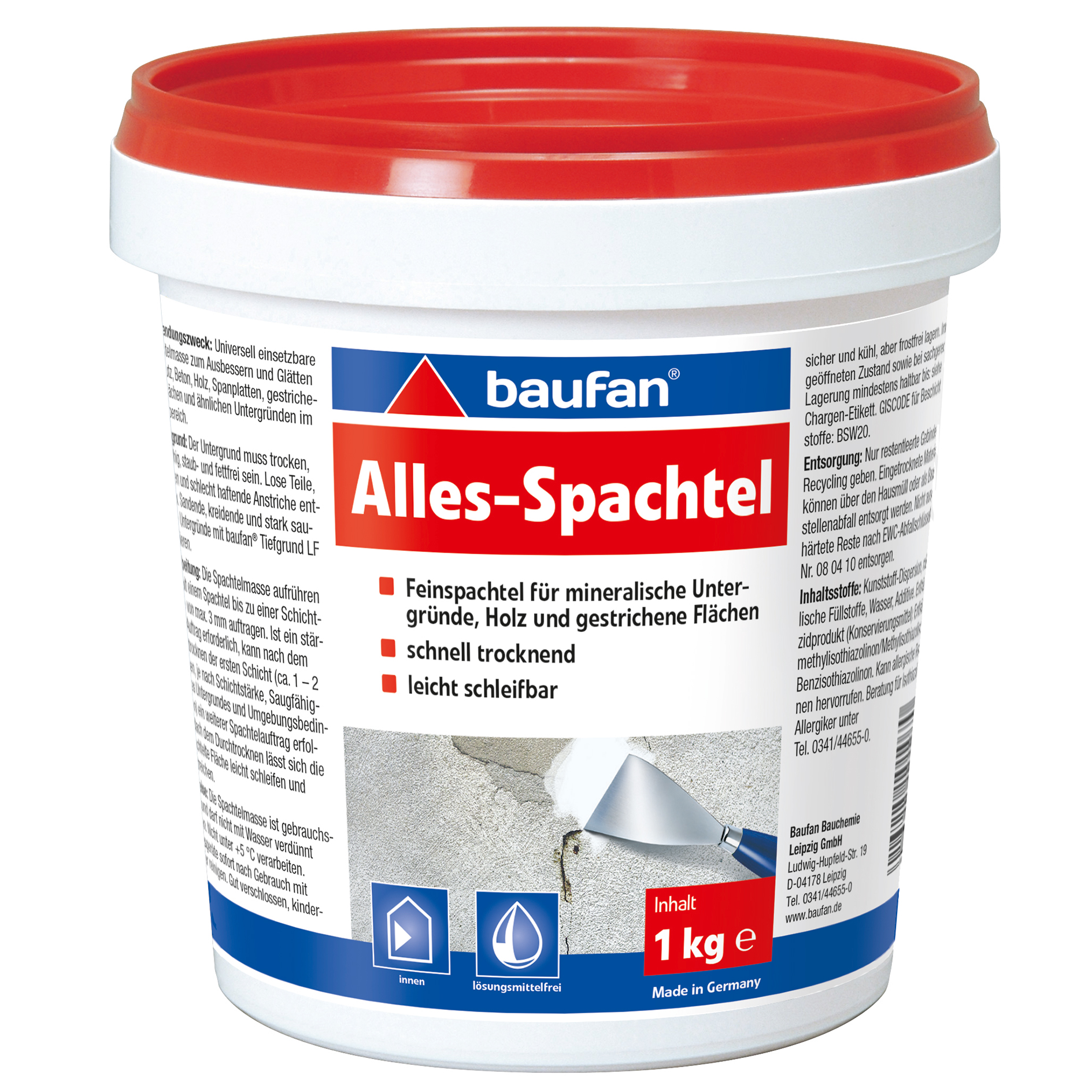 Fertigspachtel - innen und außen - 1 kg