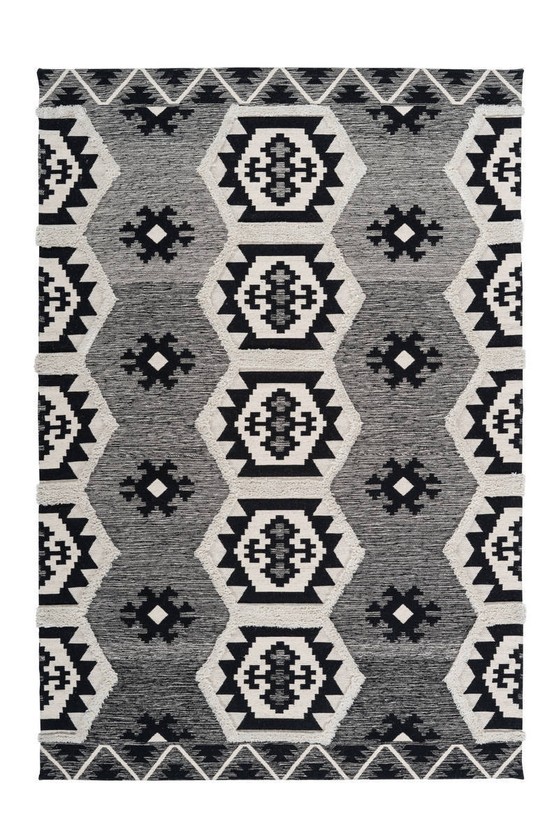 Flachgewebeteppich ETHNIE 300 - grau - 120x170 cm
