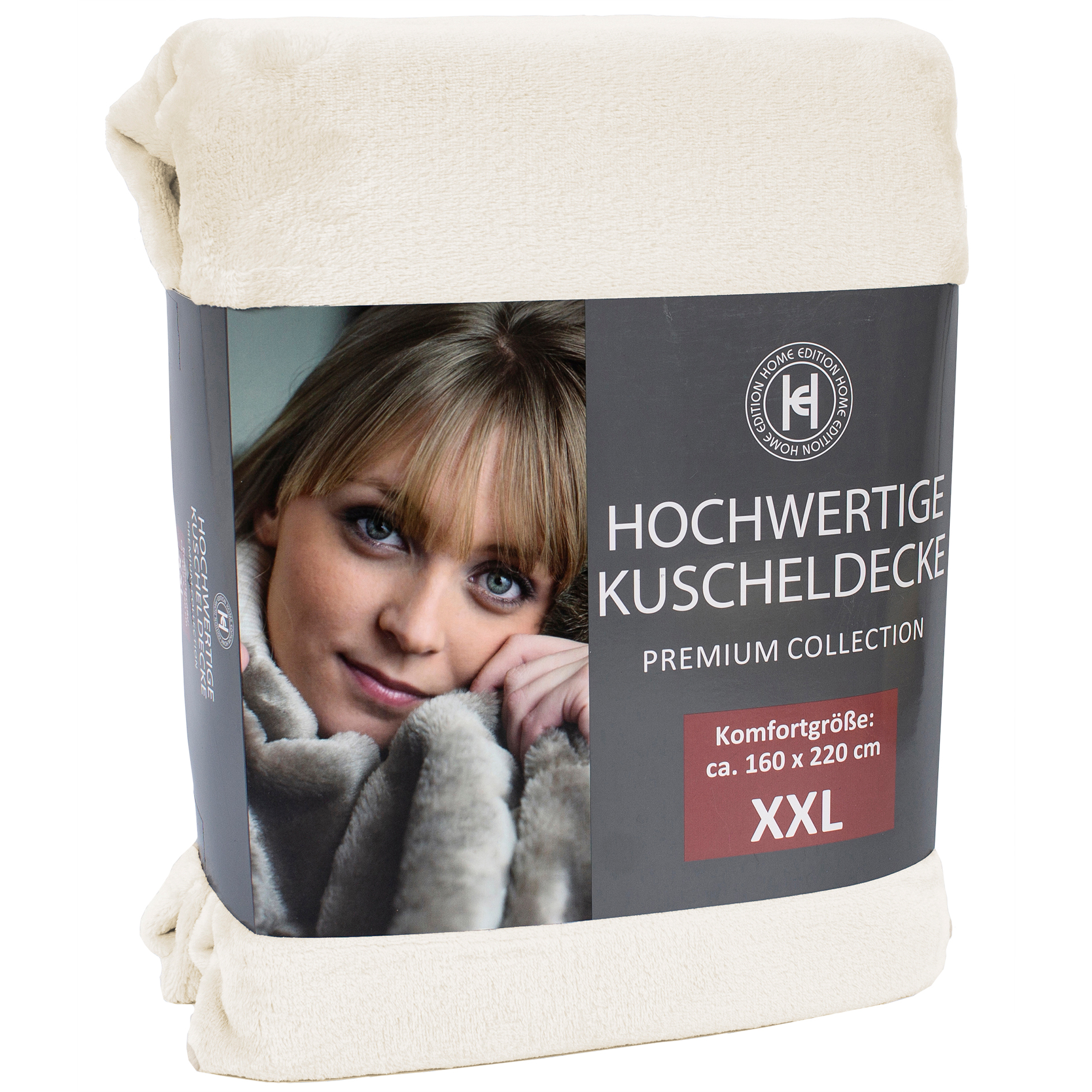 Flanelldecke - offwhite - 160x220 cm