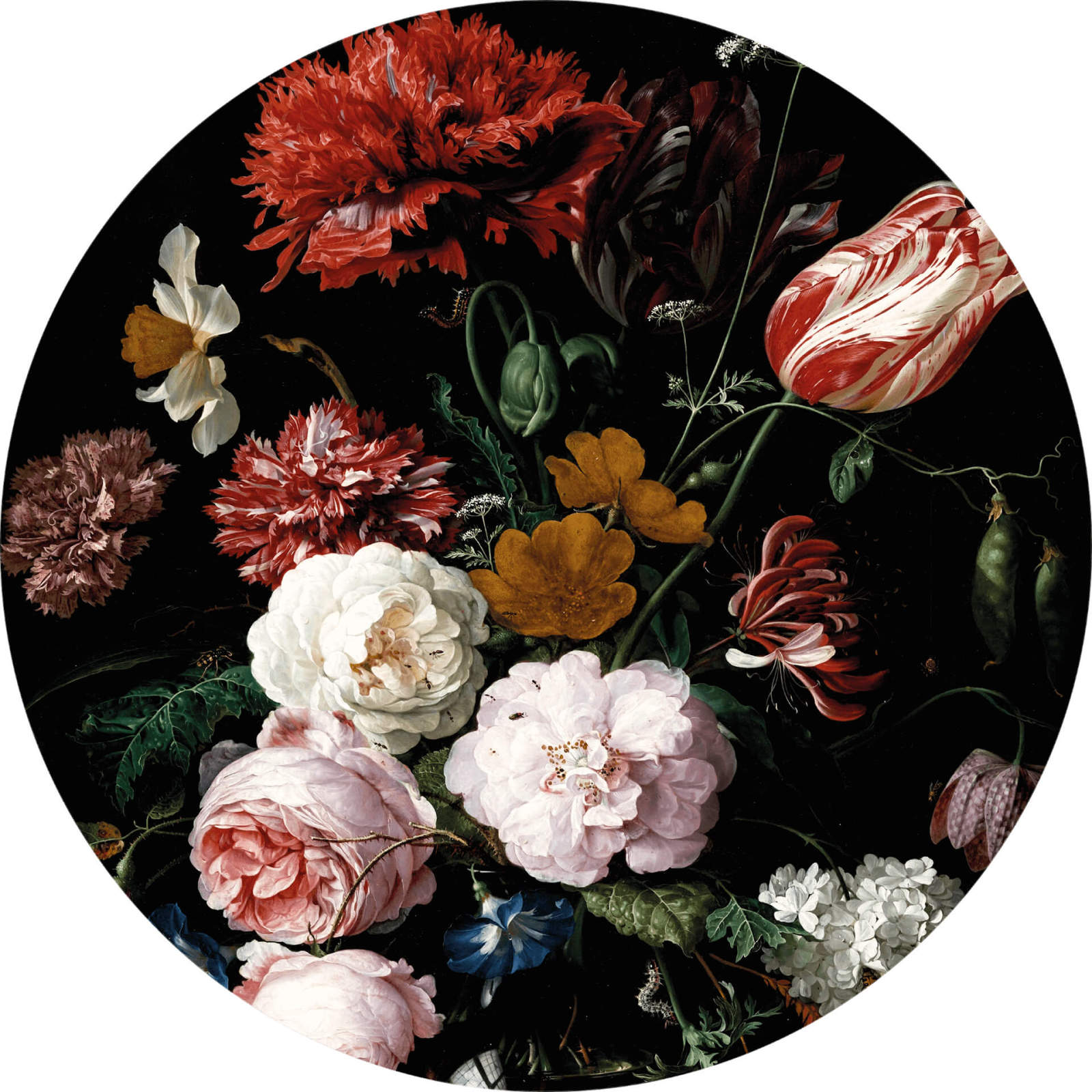 Fototapete DESIGNWALLS 2.0 - rot-schwarz - Blumen - 1,4 Meter