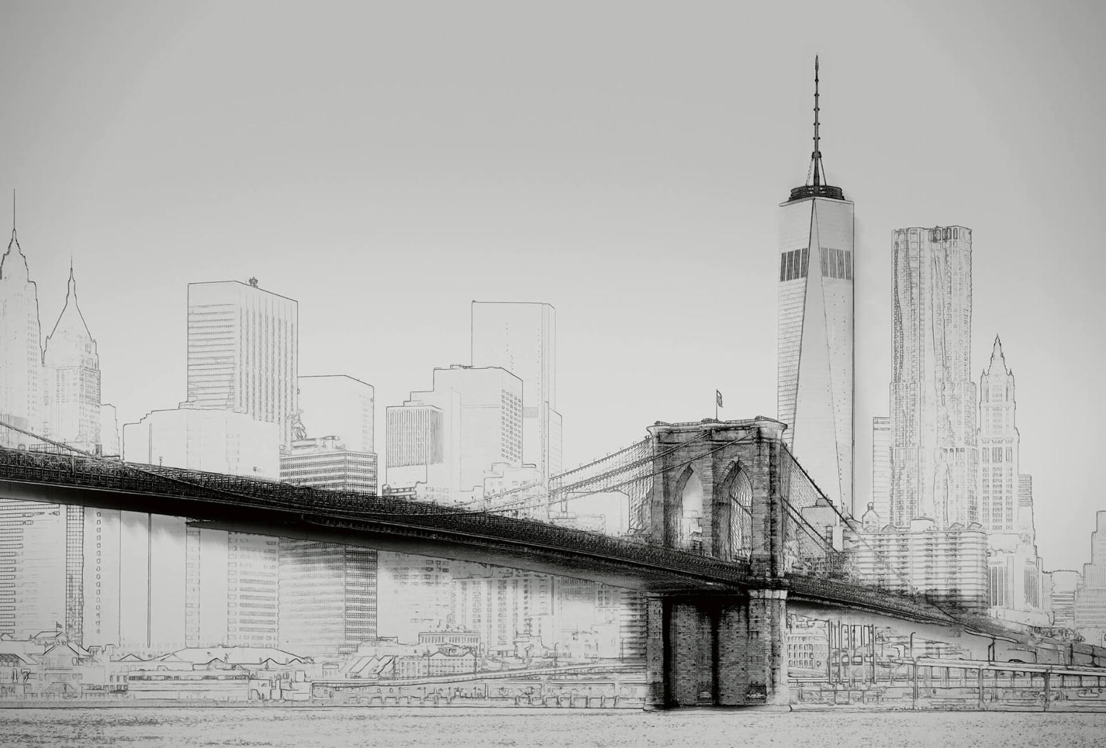 Fototapete DESIGNWALLS 2.0 - schwarz-weiß - New York - 2,6 Meter