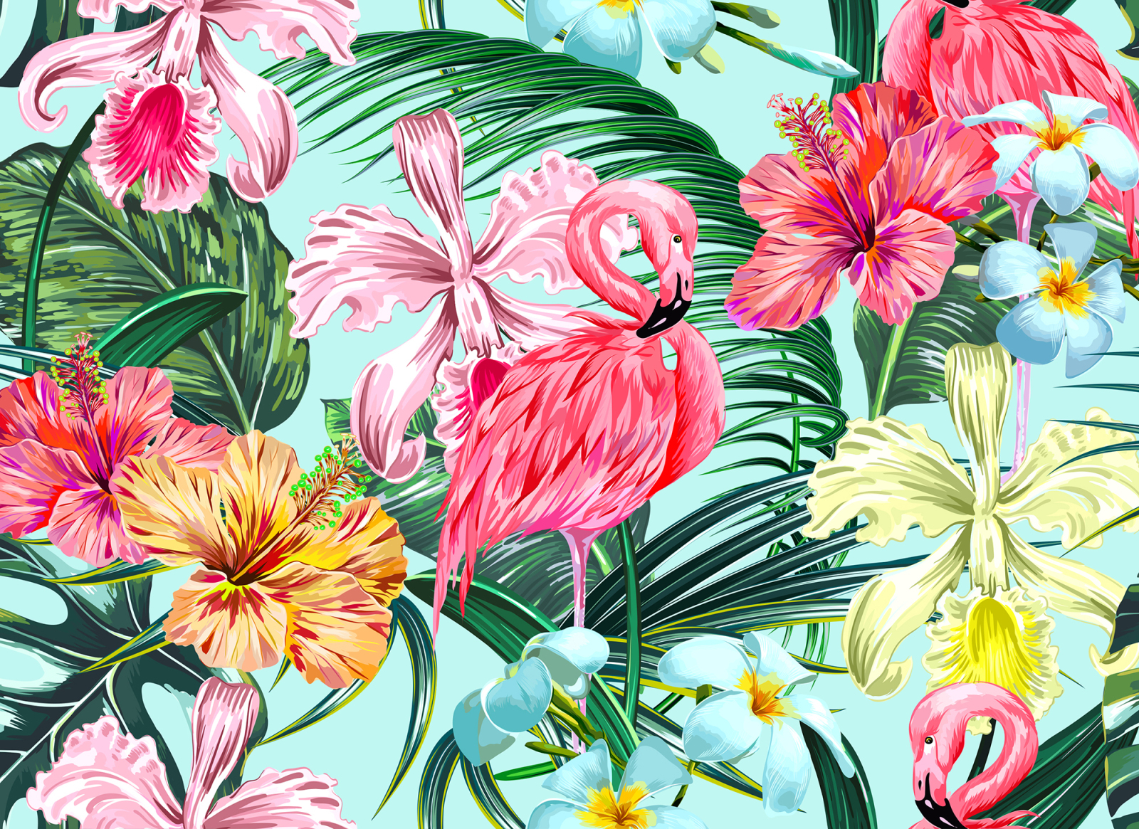 Fototapete DESIGNWALLS - bunt-blau - Blumen - 2,55 Meter
