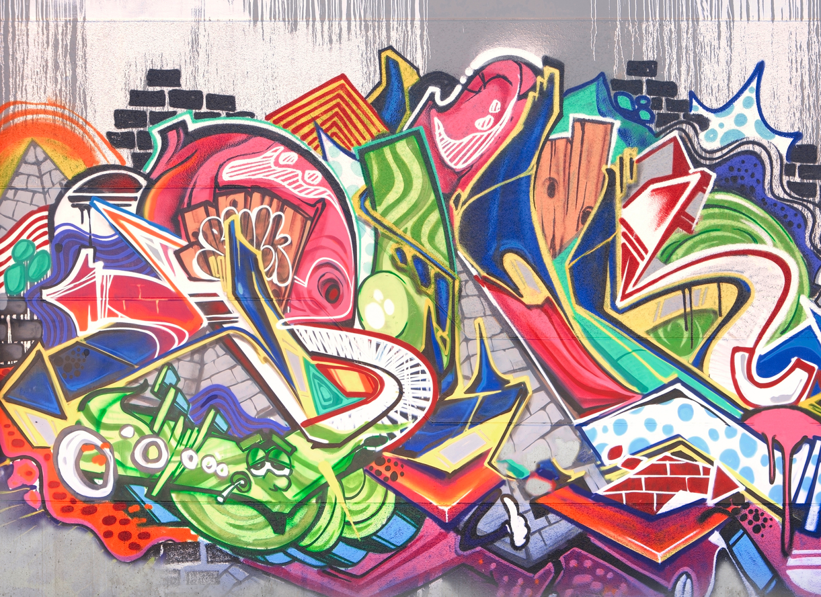 Fototapete DESIGNWALLS - bunt-grau - Graffiti - 2,55 Meter