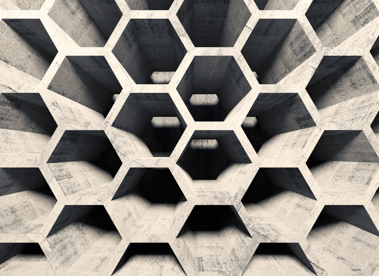 Fototapete DESIGNWALLS - grau-schwarz - 3D-Art - 2,55 Meter