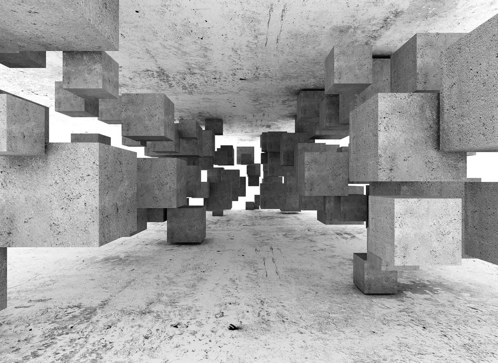 Fototapete DESIGNWALLS - grau-weiß - 3D-Art - 2,55 Meter