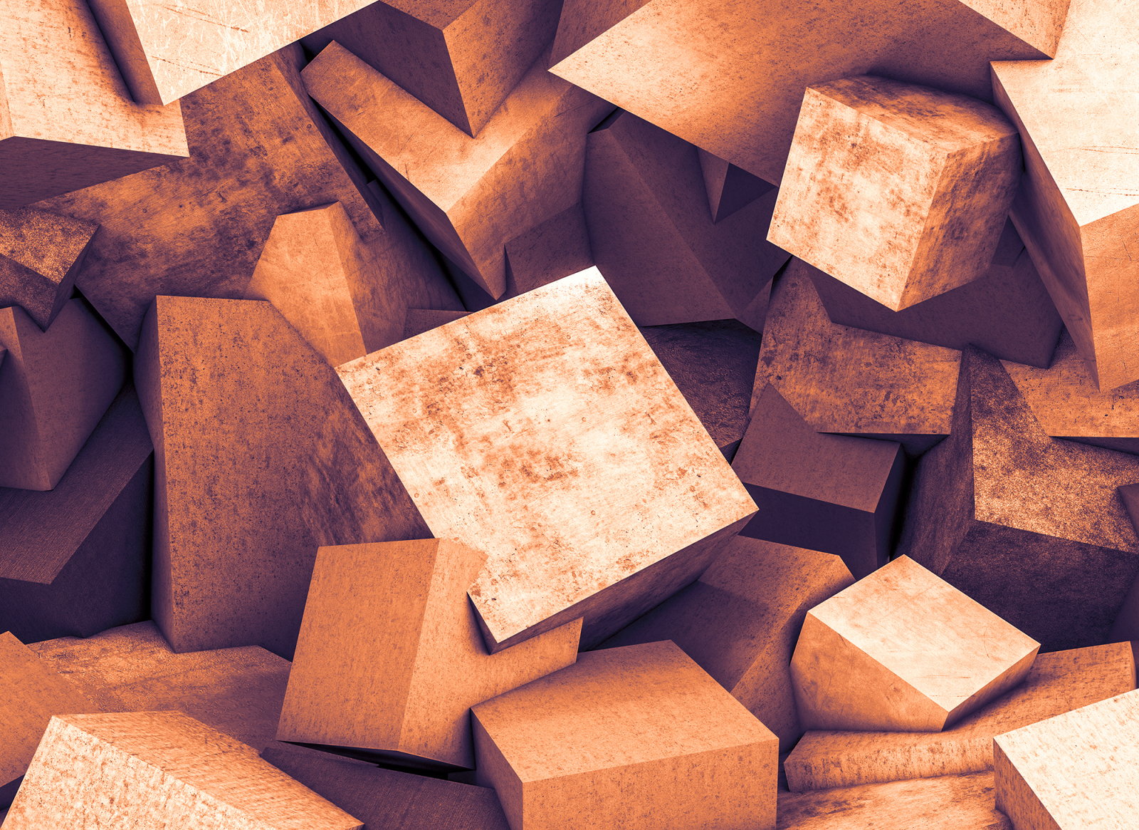 Fototapete DESIGNWALLS - orange - 3D-Art - 2,55 Meter