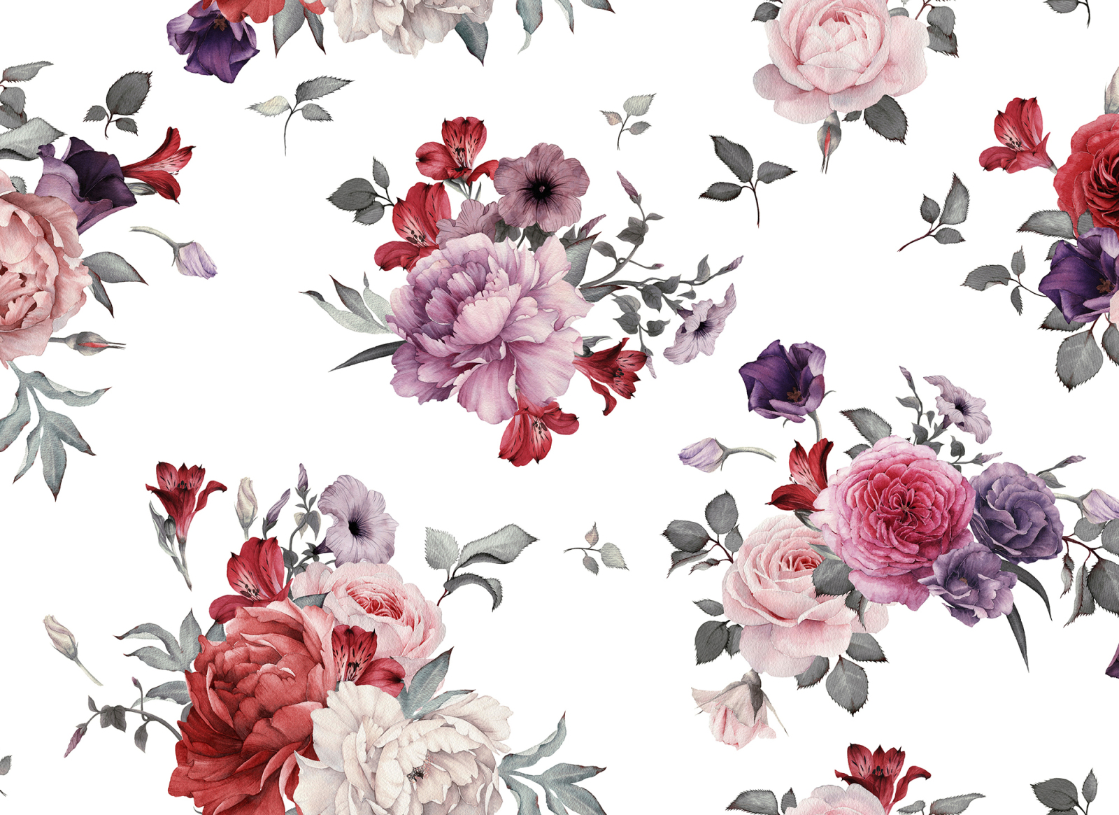 Fototapete DESIGNWALLS - rosa-weiß - Blumen - 2,55 Meter
