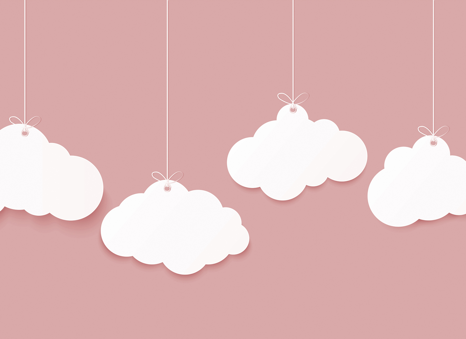 Fototapete DESIGNWALLS - rosa-weiß - Wolken - 2,55 Meter