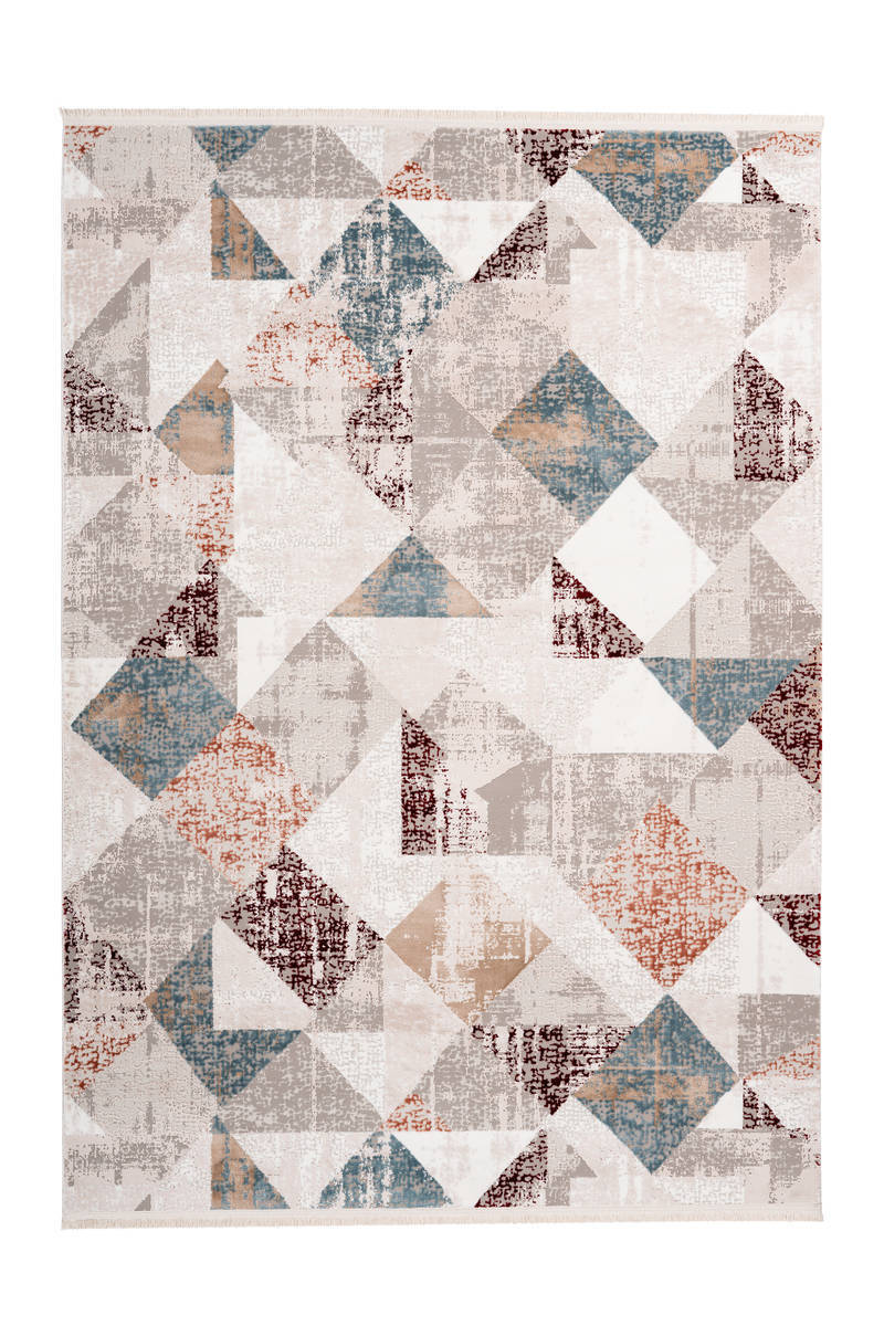 Fransenteppich AKROPOLIS 225 - grau-lachsrosa - 80x150 cm