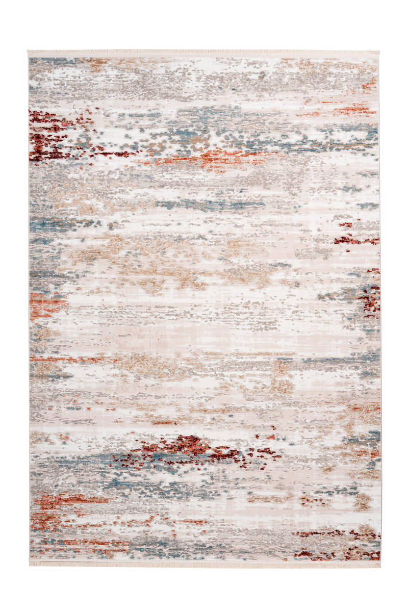 Fransenteppich AKROPOLIS 325 - grau-lachsrosa - 80x150 cm