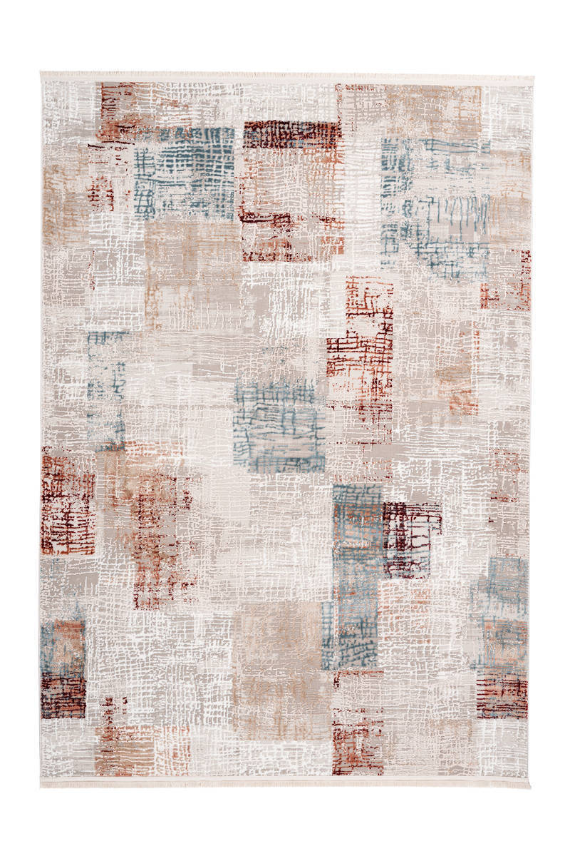 Fransenteppich AKROPOLIS 425 - grau-lachsrosa - 80x150 cm