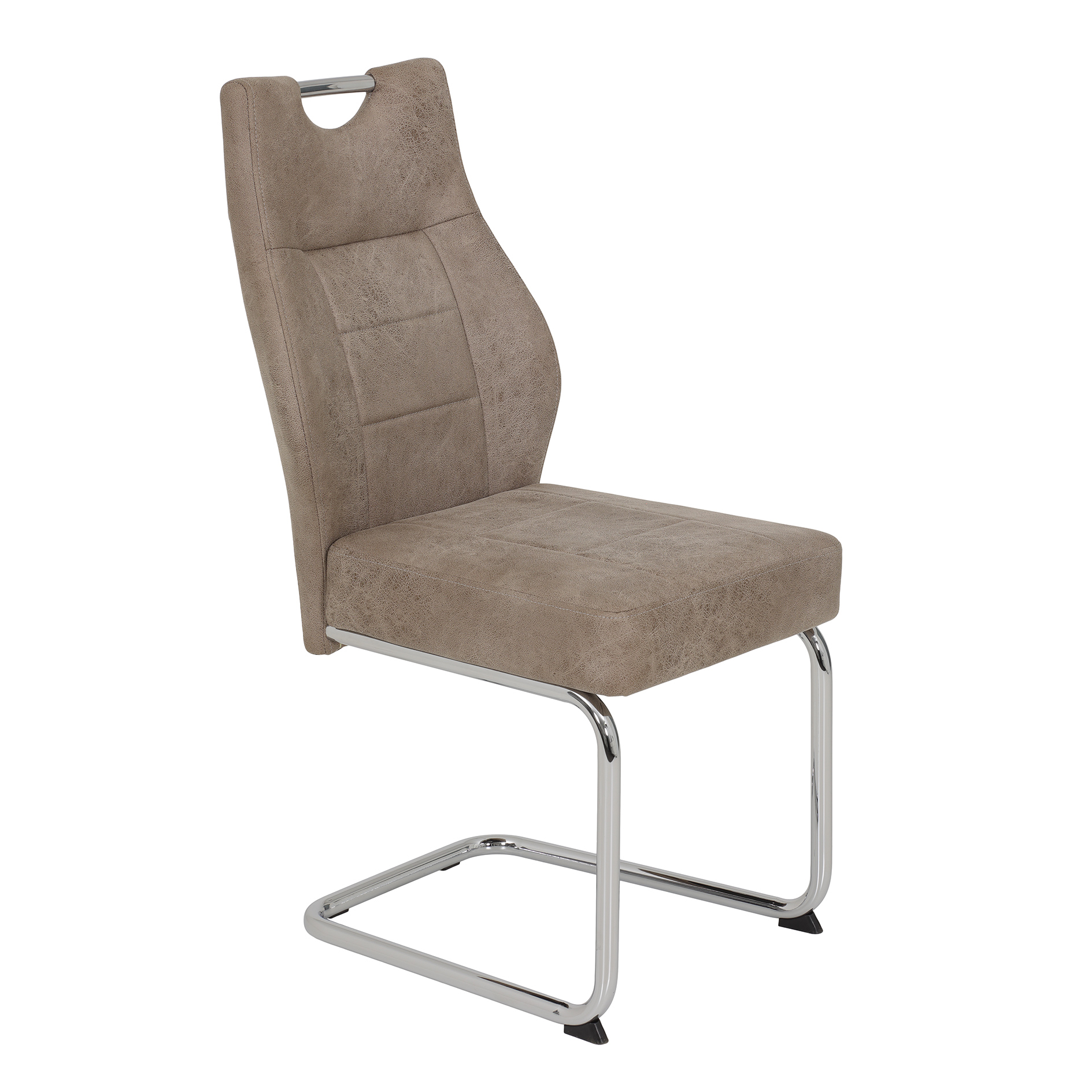 Freischwinger - beige - Microfaser - 98 cm hoch