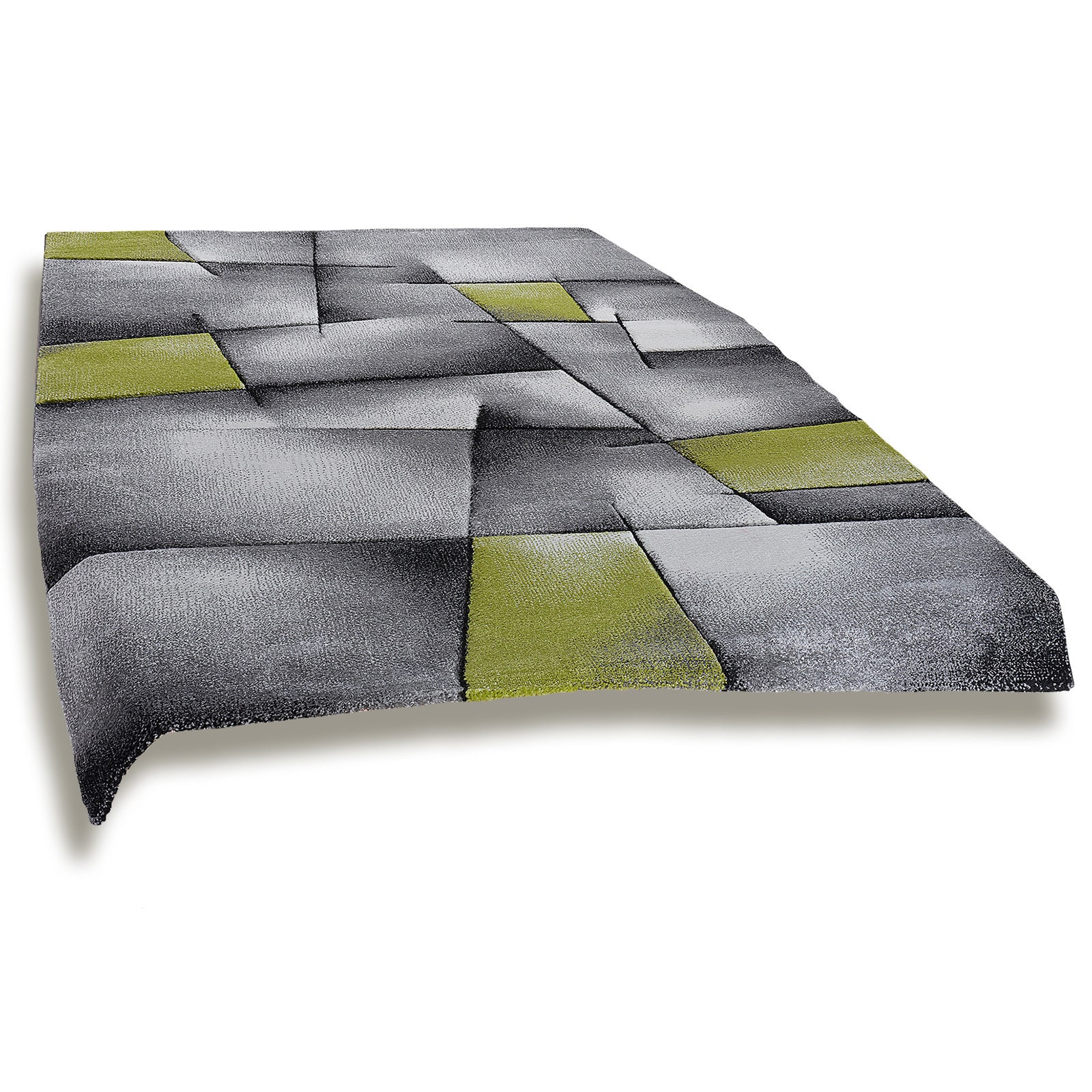 Frisee-Teppich - grau-grün - 160x230 cm