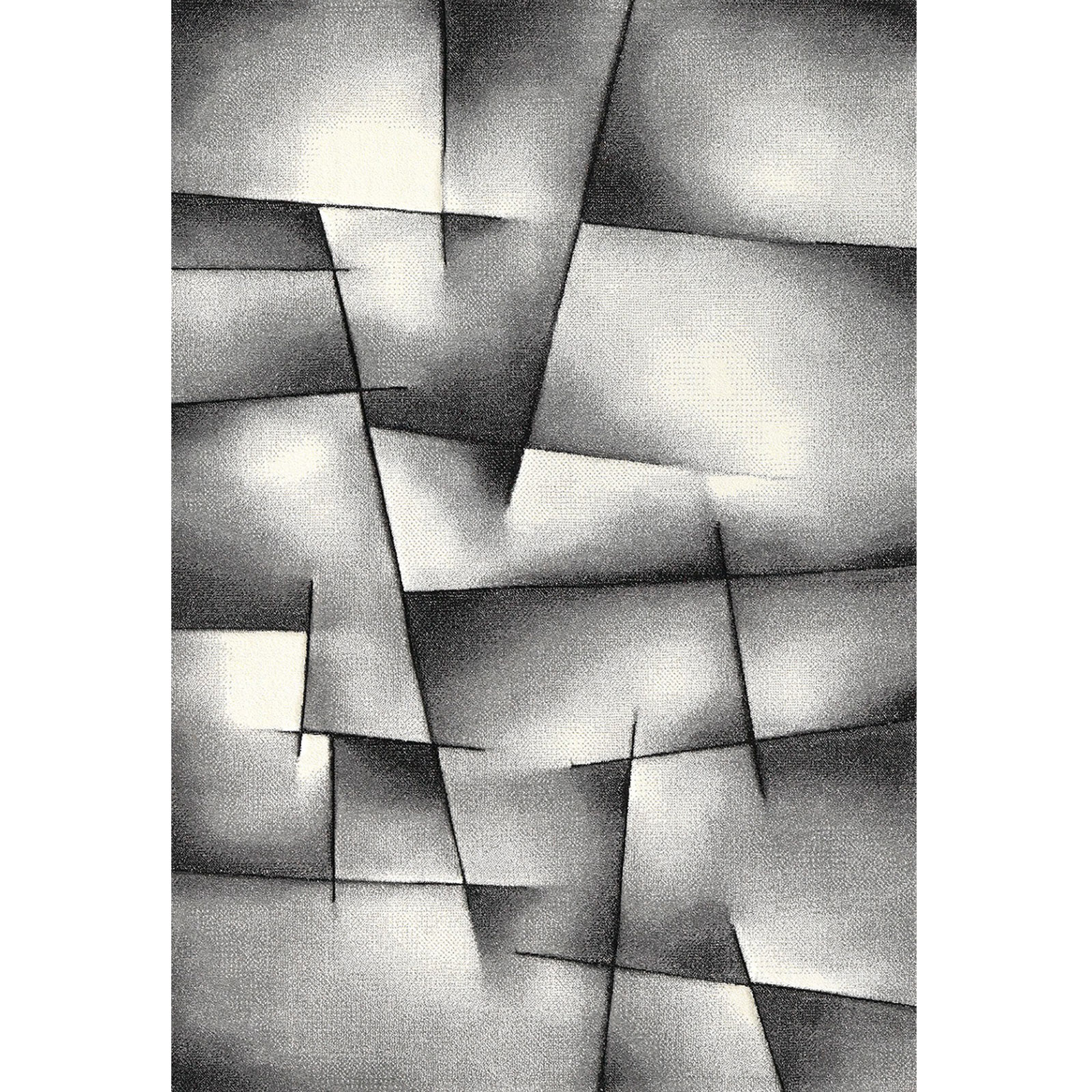 Frisee-Teppich - grau-schwarz - 120x170 cm