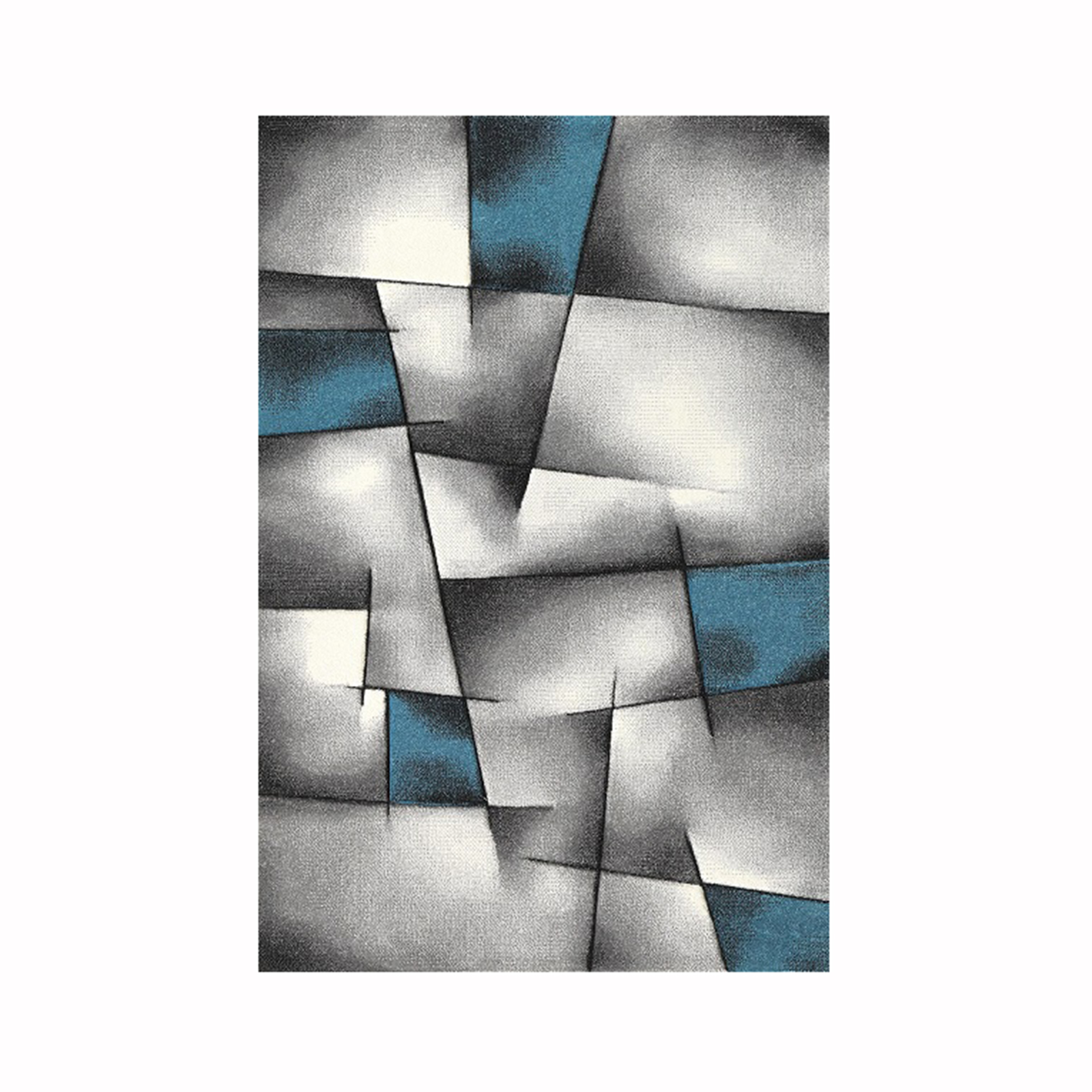 Frisee-Teppich - türkis-weiß - 120x170 cm