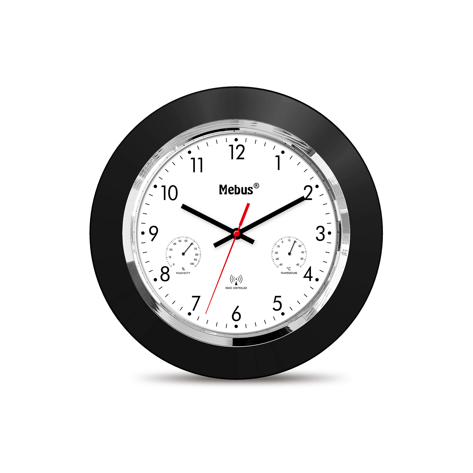 Funk-Wanduhr - schwarz - Ø 25 cm