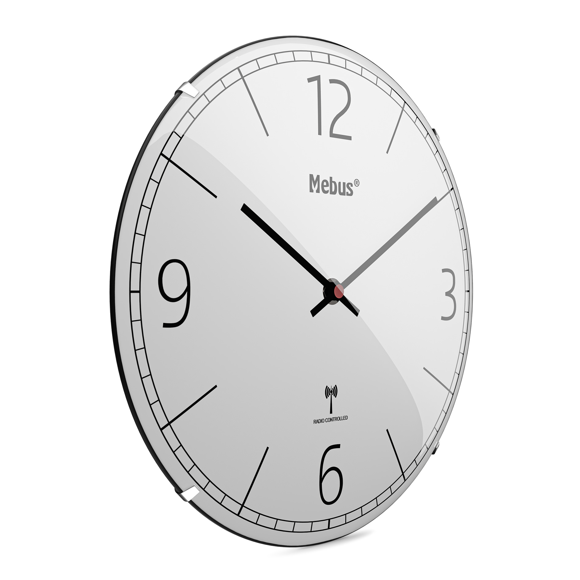 Funk-Wanduhr weiß Kuppelglas Ø 30 cm Online bei ROLLER kaufen