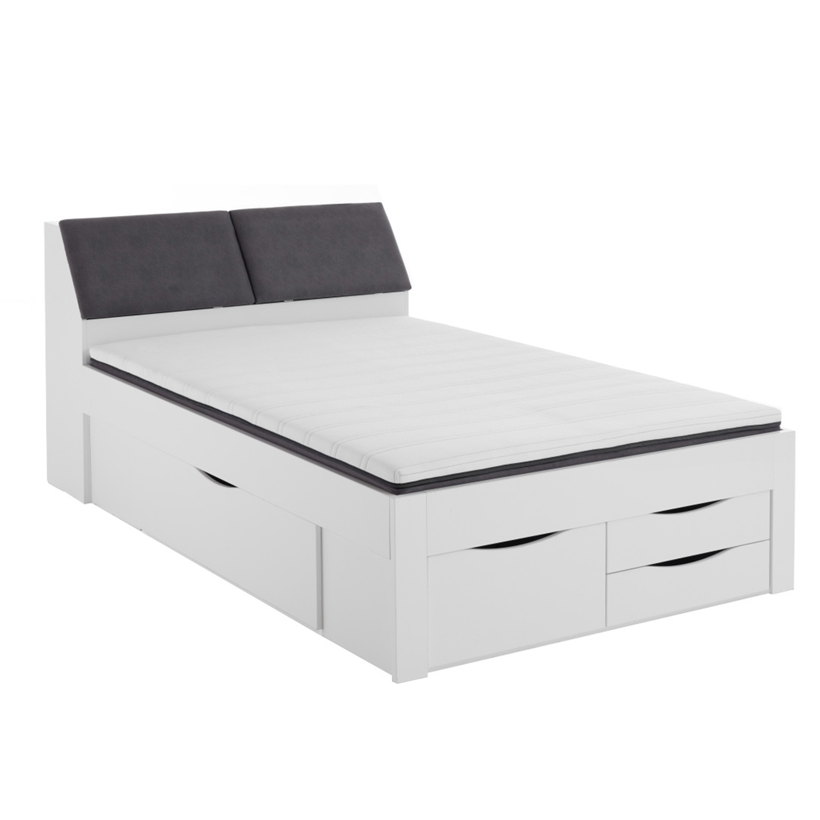 Funktionsbett MAXI - weiß - mit Stauraum - 90x200 cm